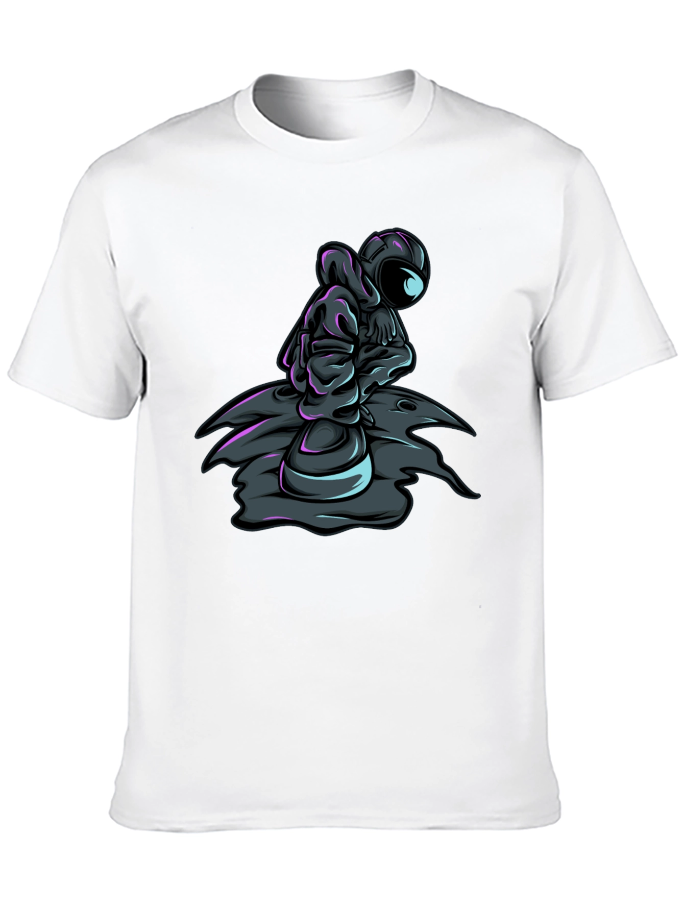 Astronaut Graphic Tee - Black Crew Neck T-Shirt