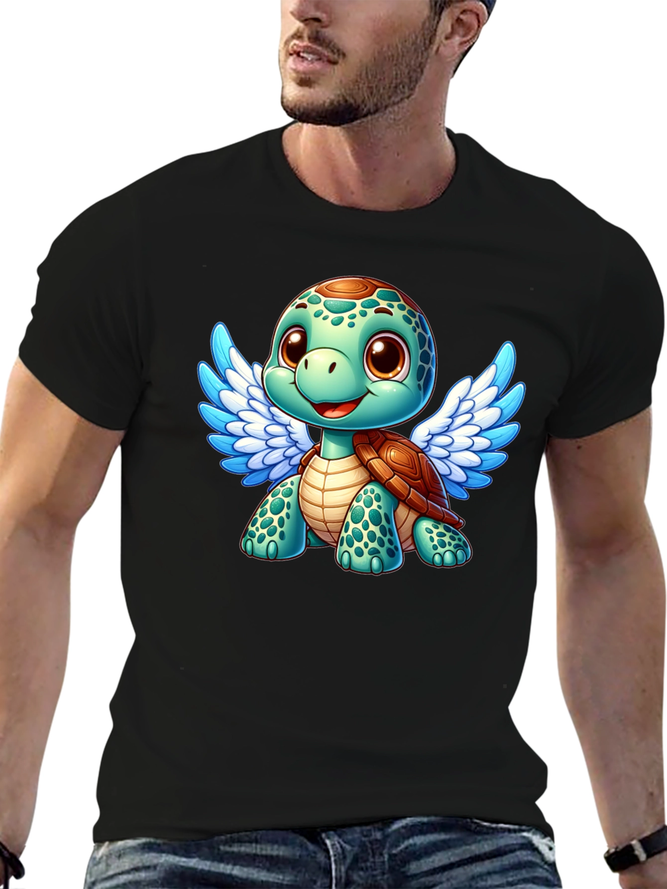 Cute Turtle Angel Graphic T-Shirt