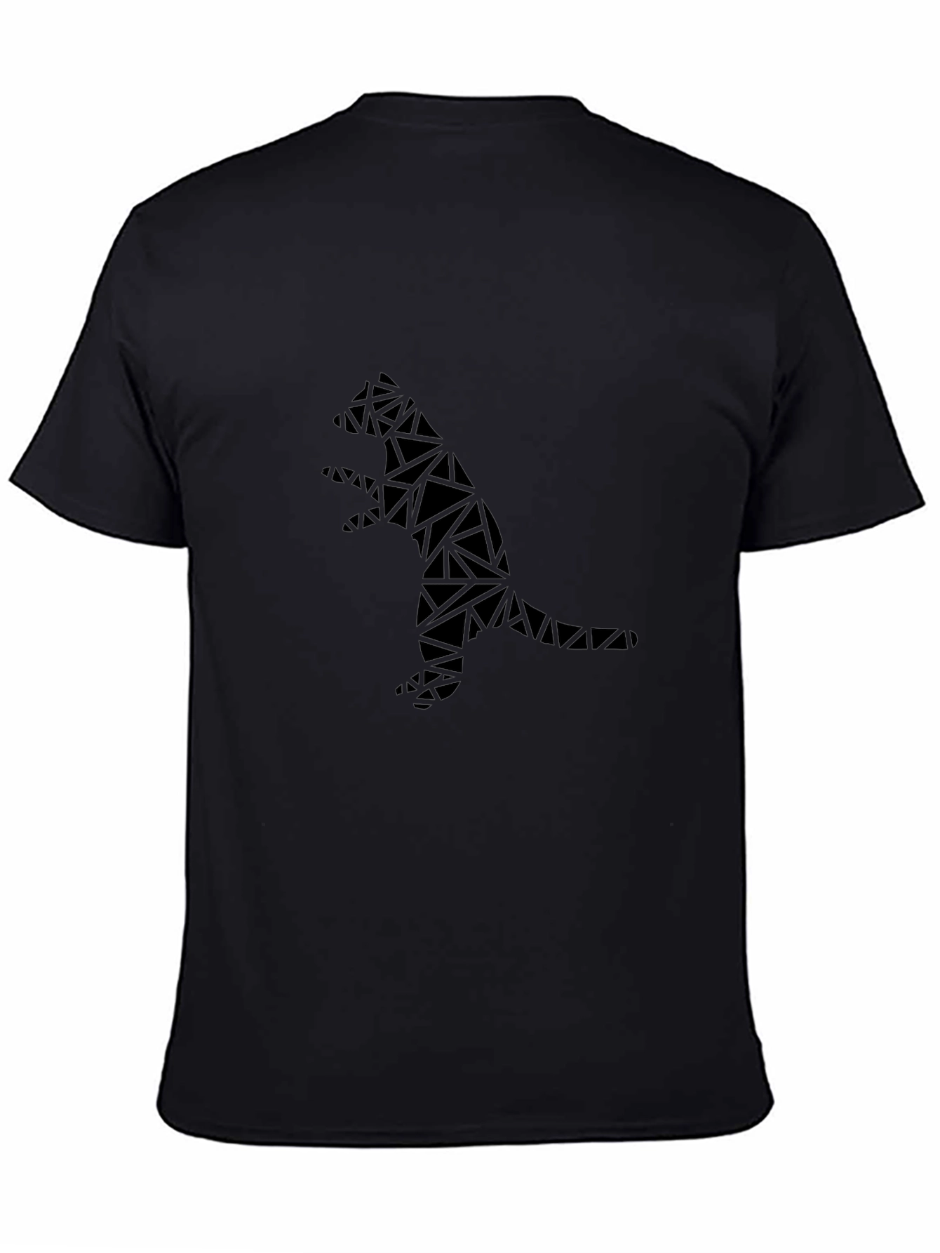 Geometric Dino Black T-Shirt