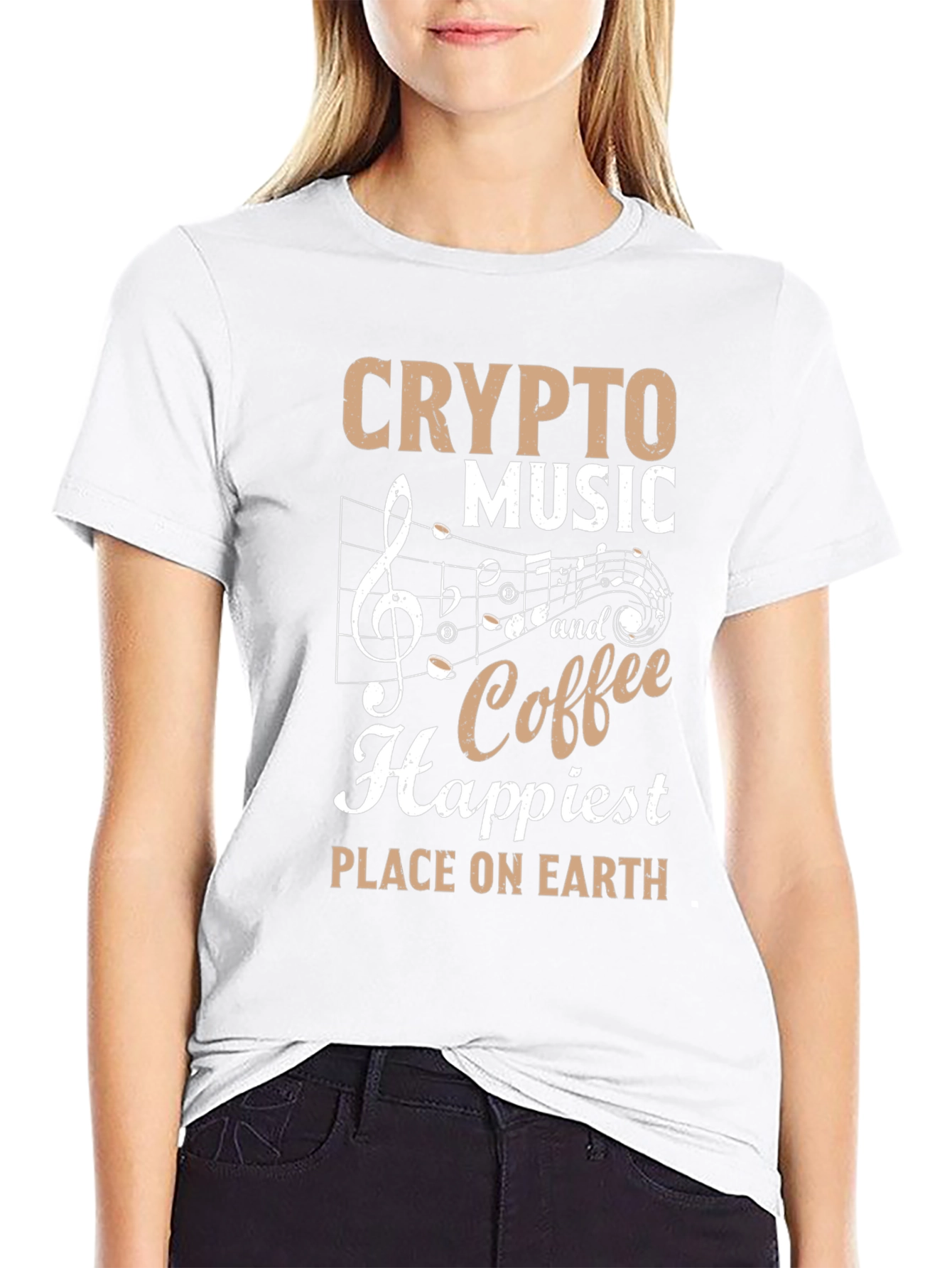 Crypto Music Coffee T-Shirt - Happiest Place on Earth