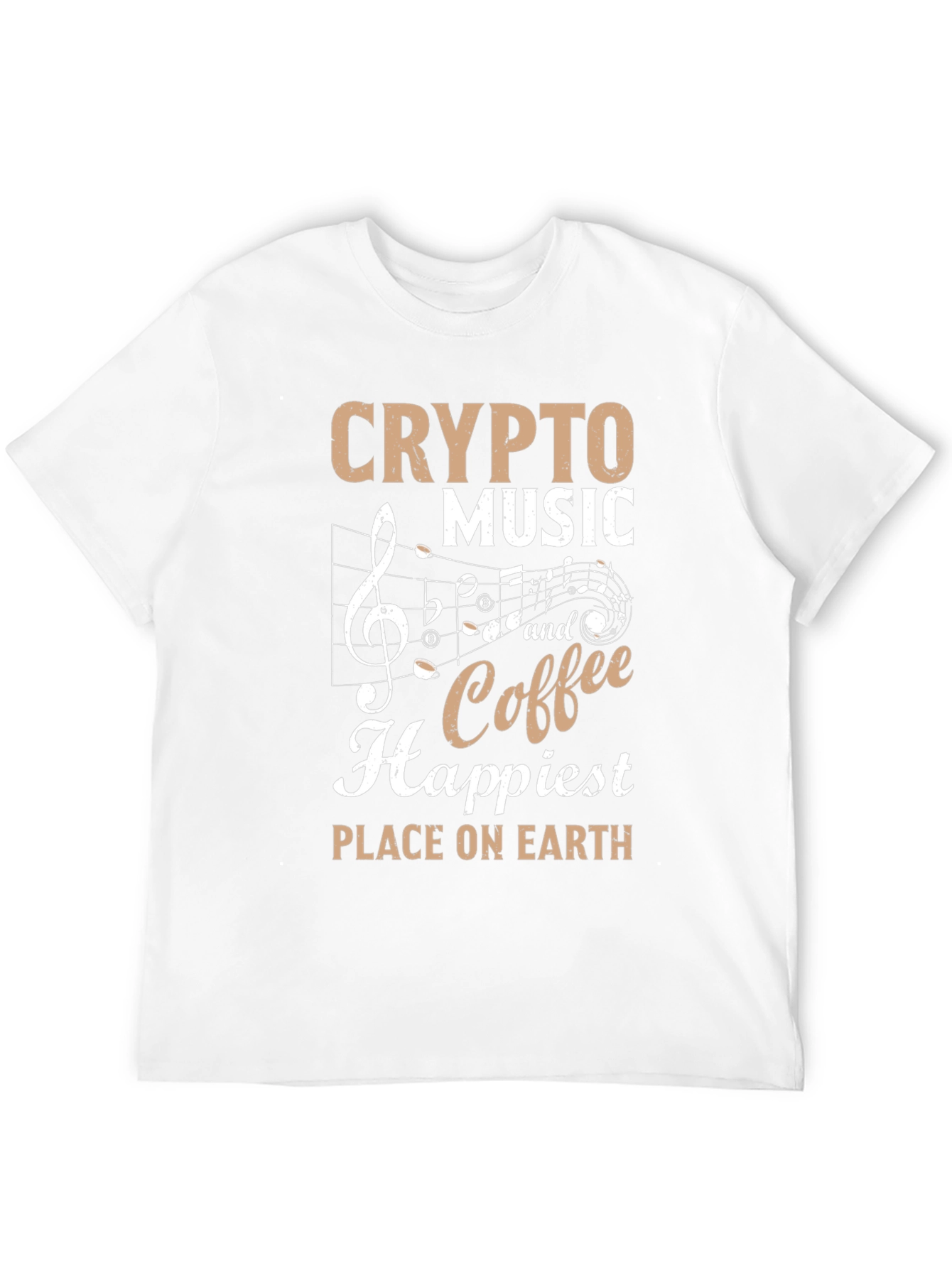 Crypto Music Coffee T-Shirt - Happiest Place on Earth