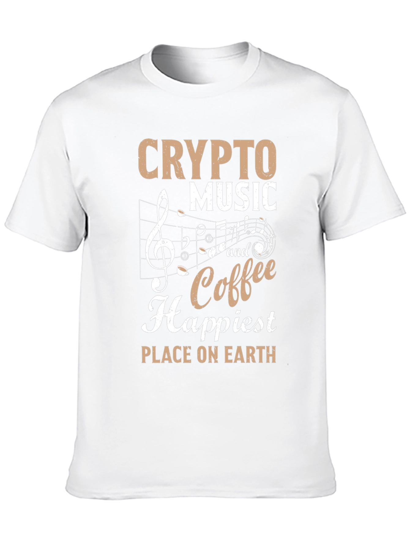 Crypto Music Coffee T-Shirt - Happiest Place on Earth