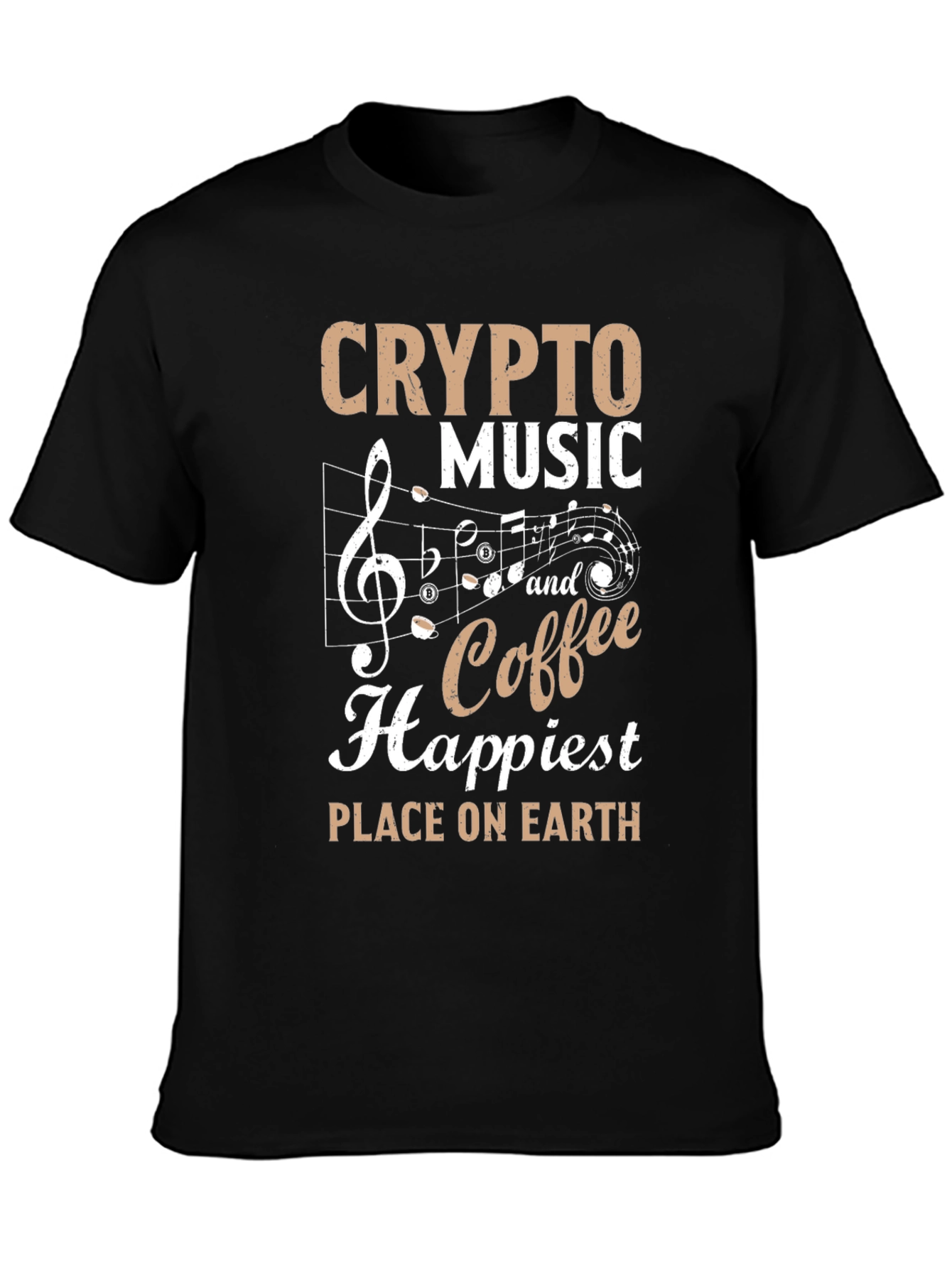 Crypto Music Coffee T-Shirt - Happiest Place on Earth
