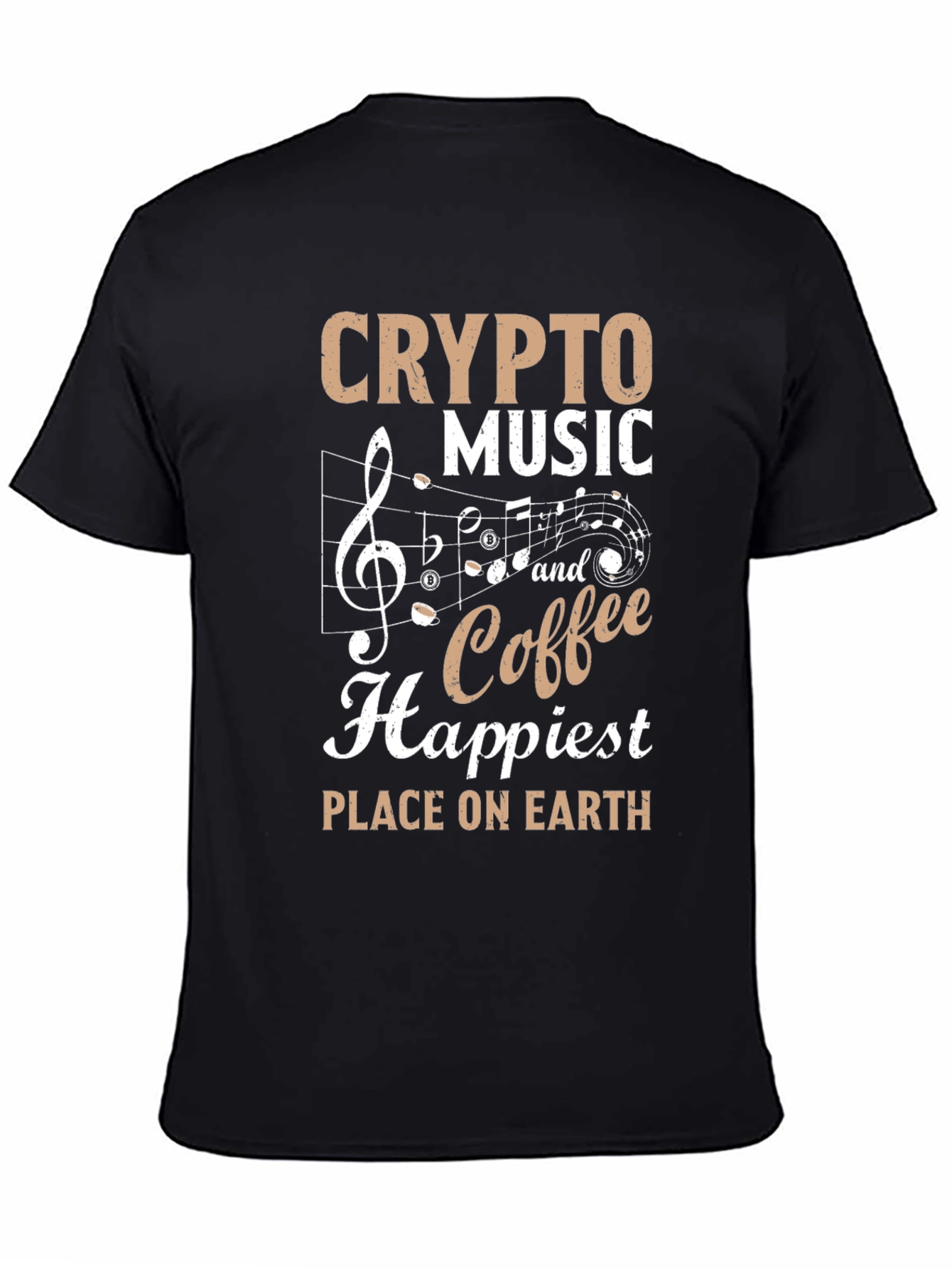 Crypto Music Coffee T-Shirt - Happiest Place on Earth