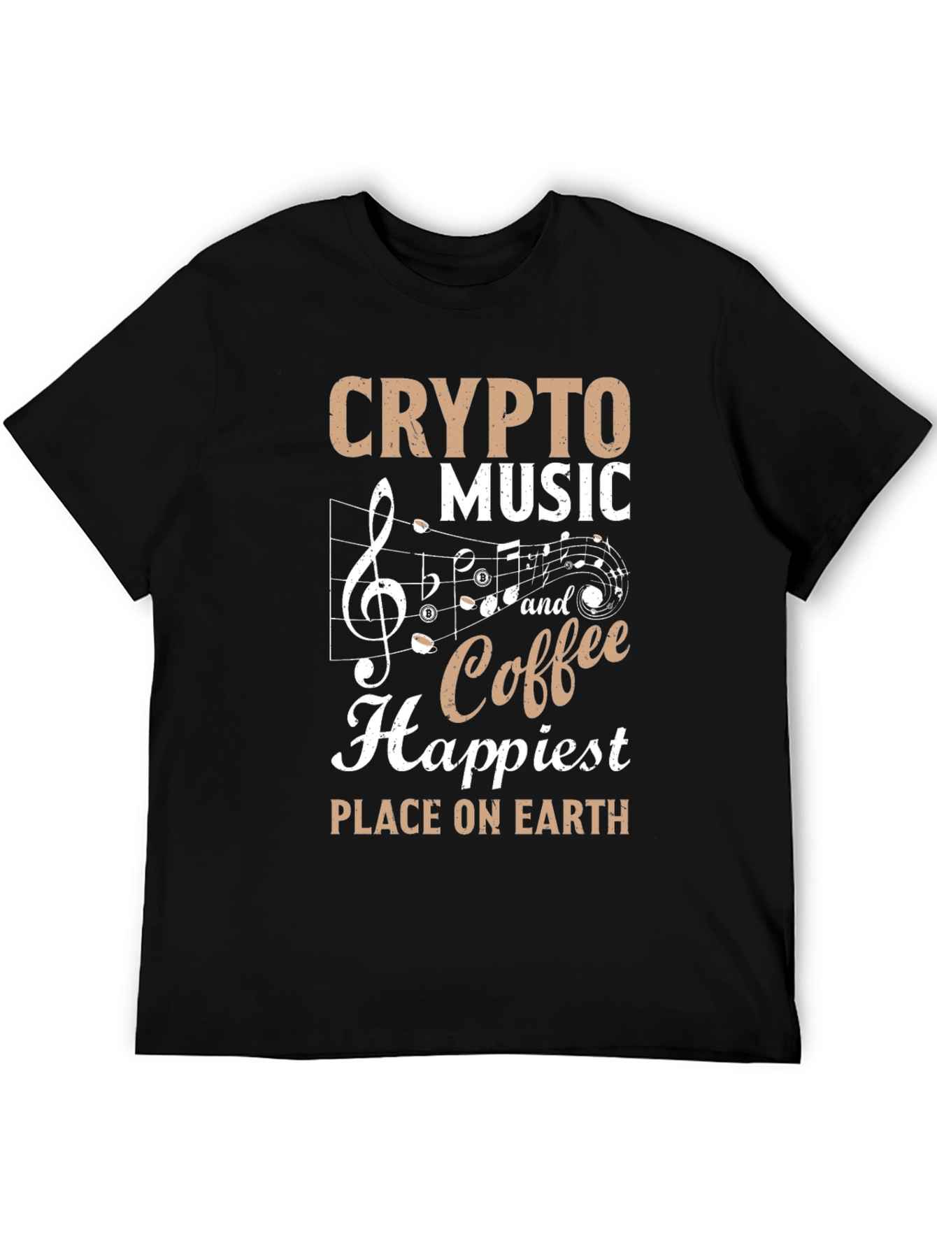 Crypto Music Coffee T-Shirt - Happiest Place on Earth