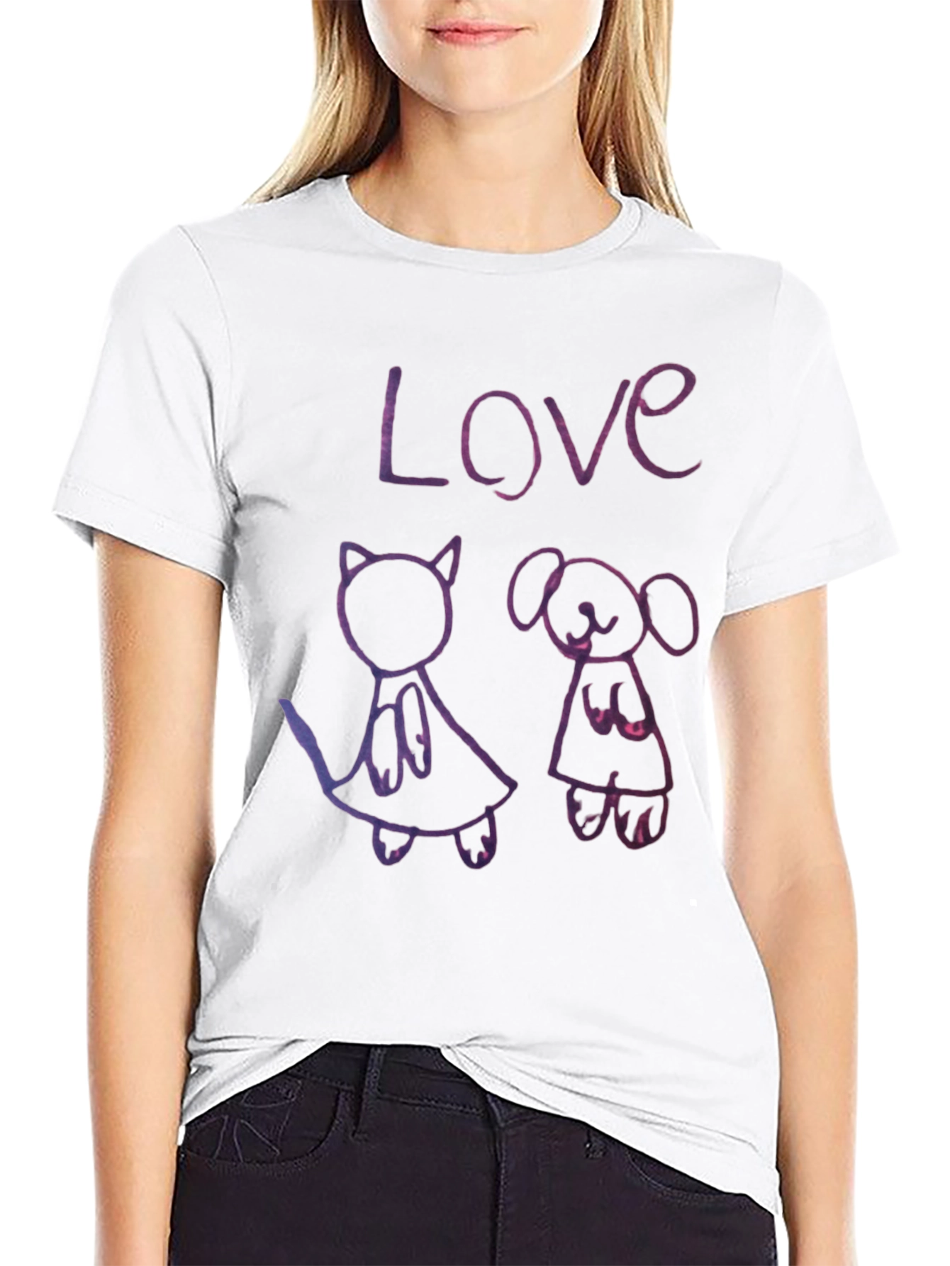 Love Cat and Dog T-Shirt Pet Lover Tee
