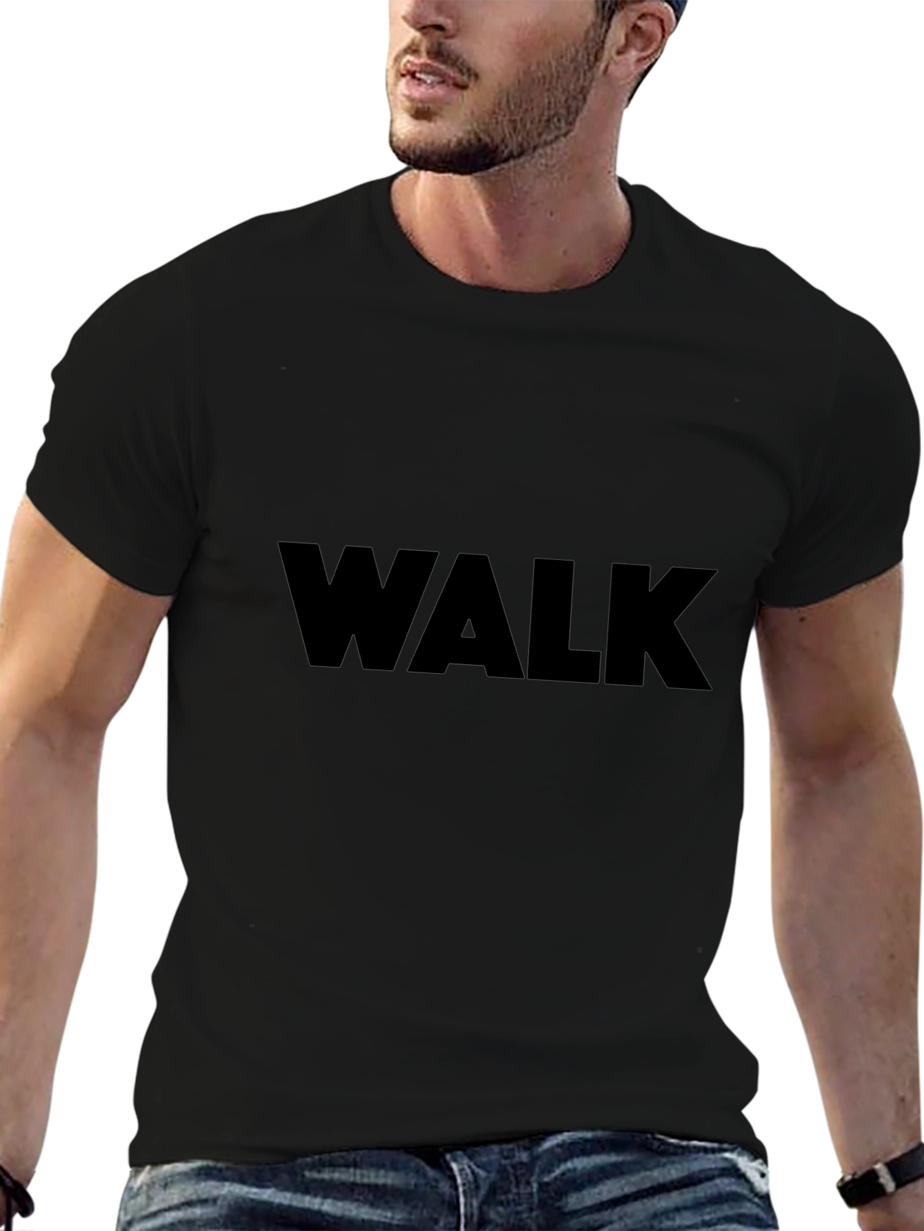 Bold WALK Graphic Tee - Black Cotton