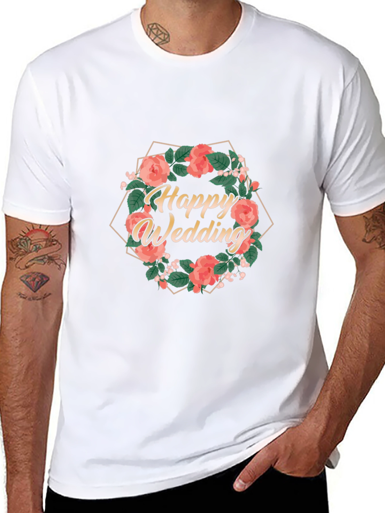Happy Wedding Floral T-Shirt