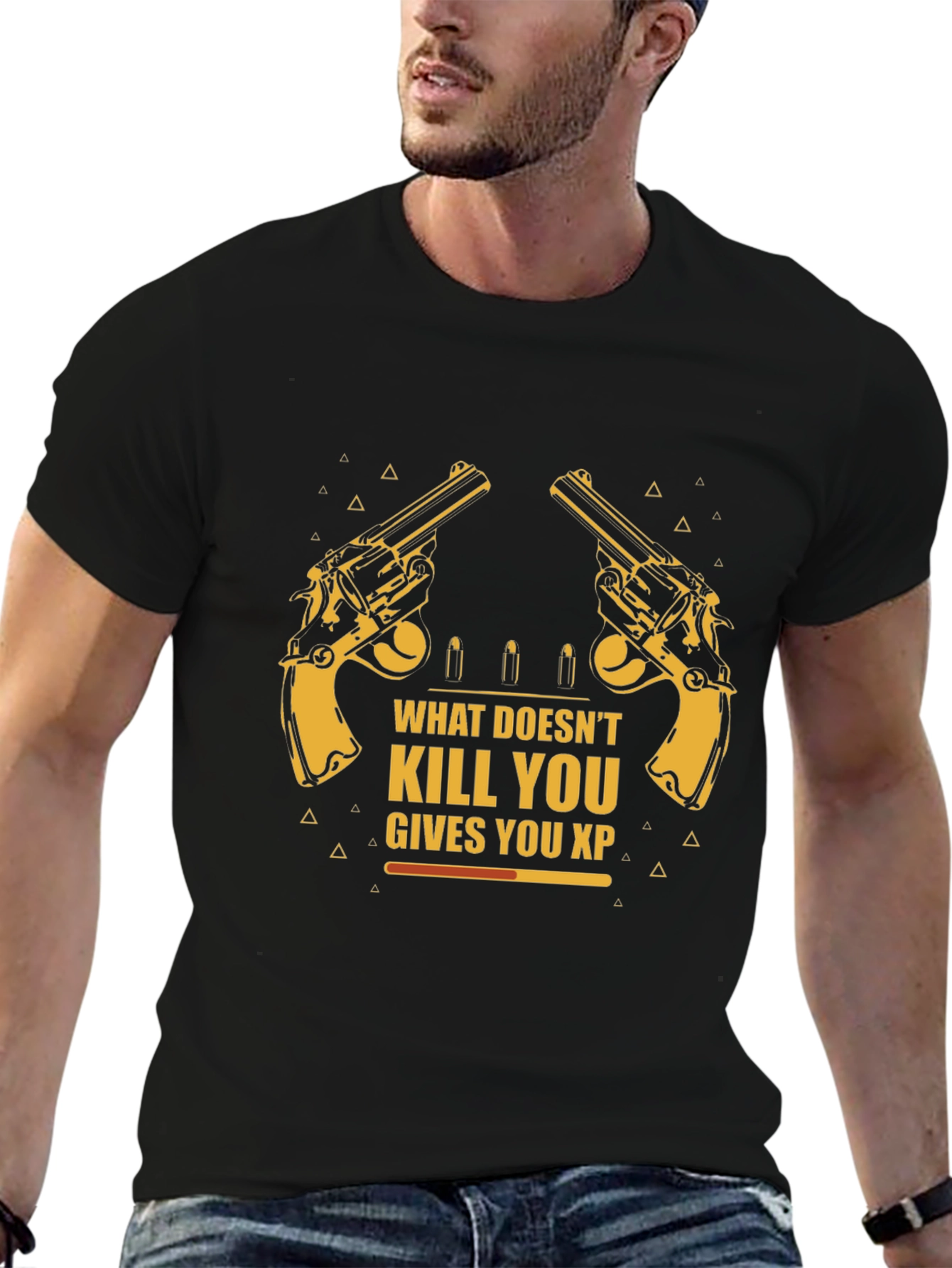 What Doesnt Kill You Gives XP Black Graphic Tee