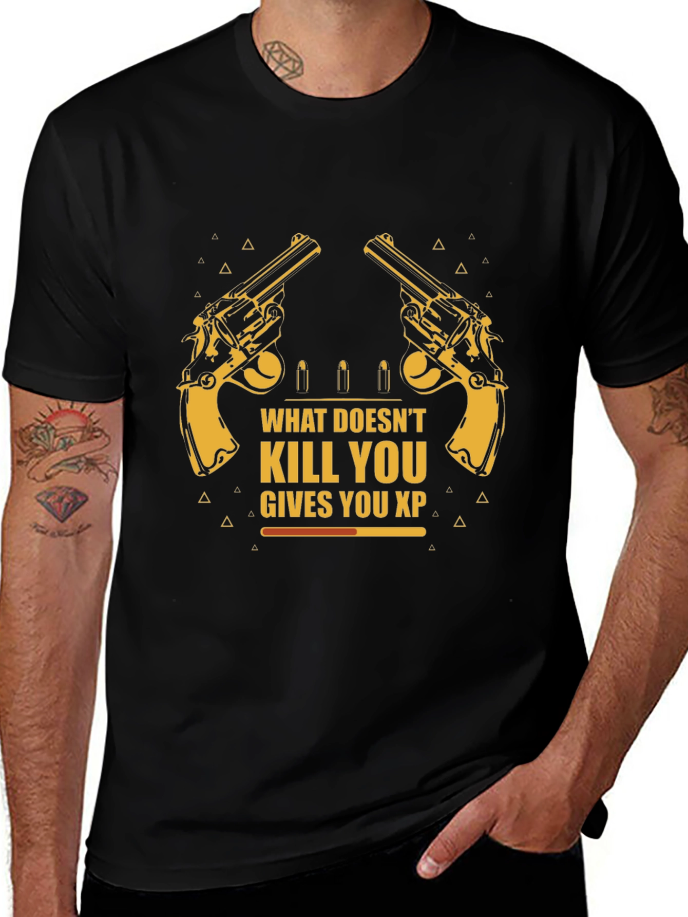 What Doesnt Kill You Gives XP Black Graphic Tee