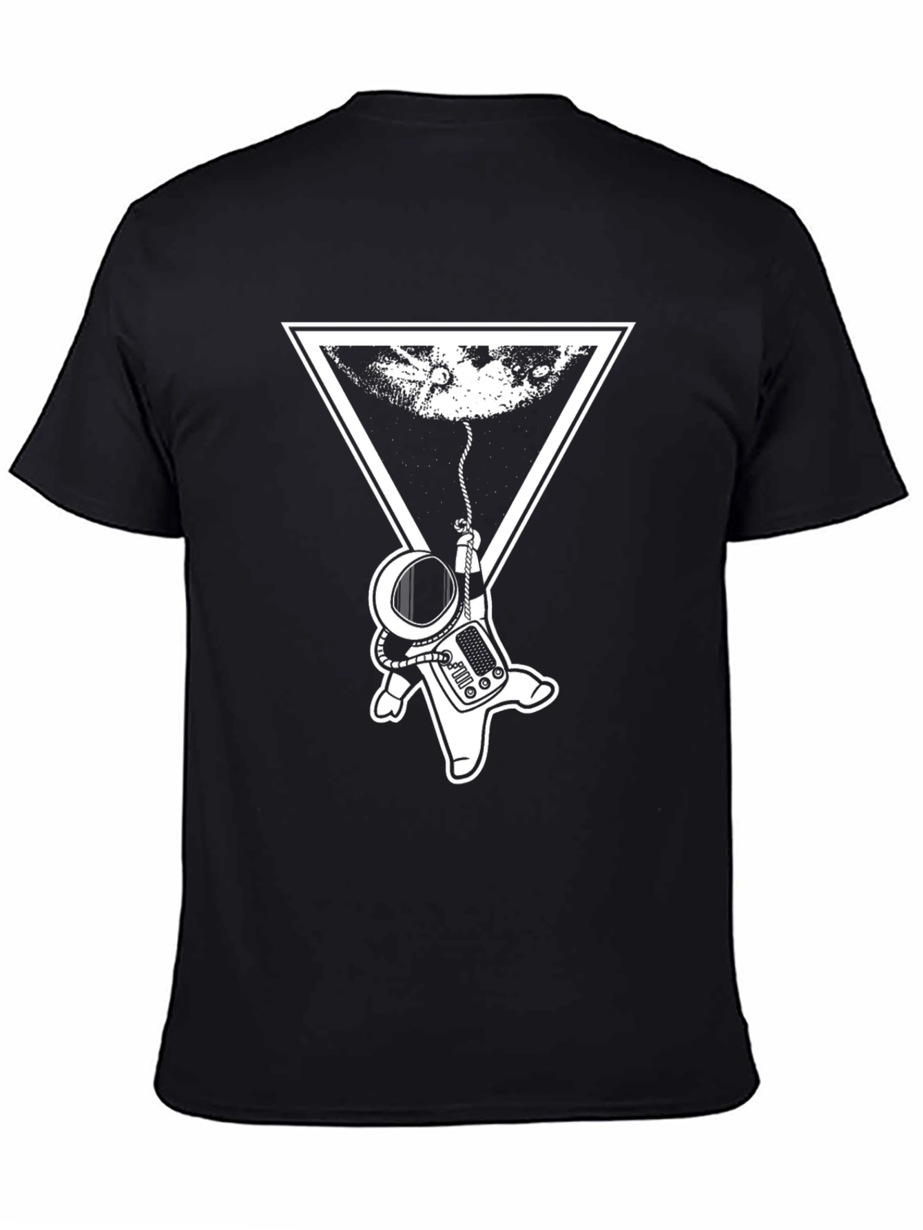 Astronaut Moon T-Shirt - Black Graphic Tee