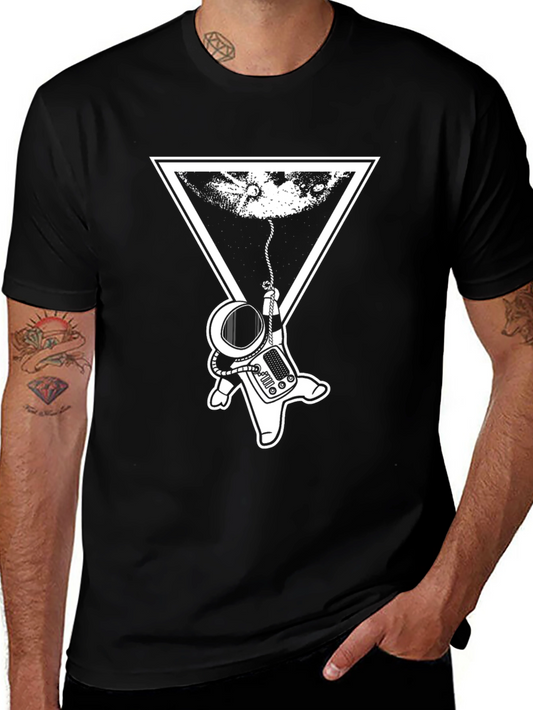 Astronaut Moon T-Shirt - Black Graphic Tee