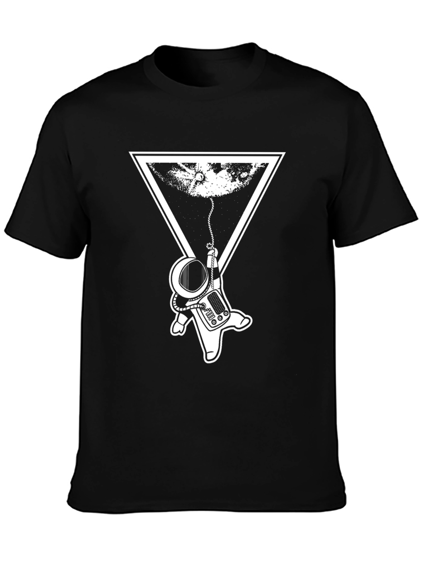 Astronaut Moon T-Shirt - Black Graphic Tee
