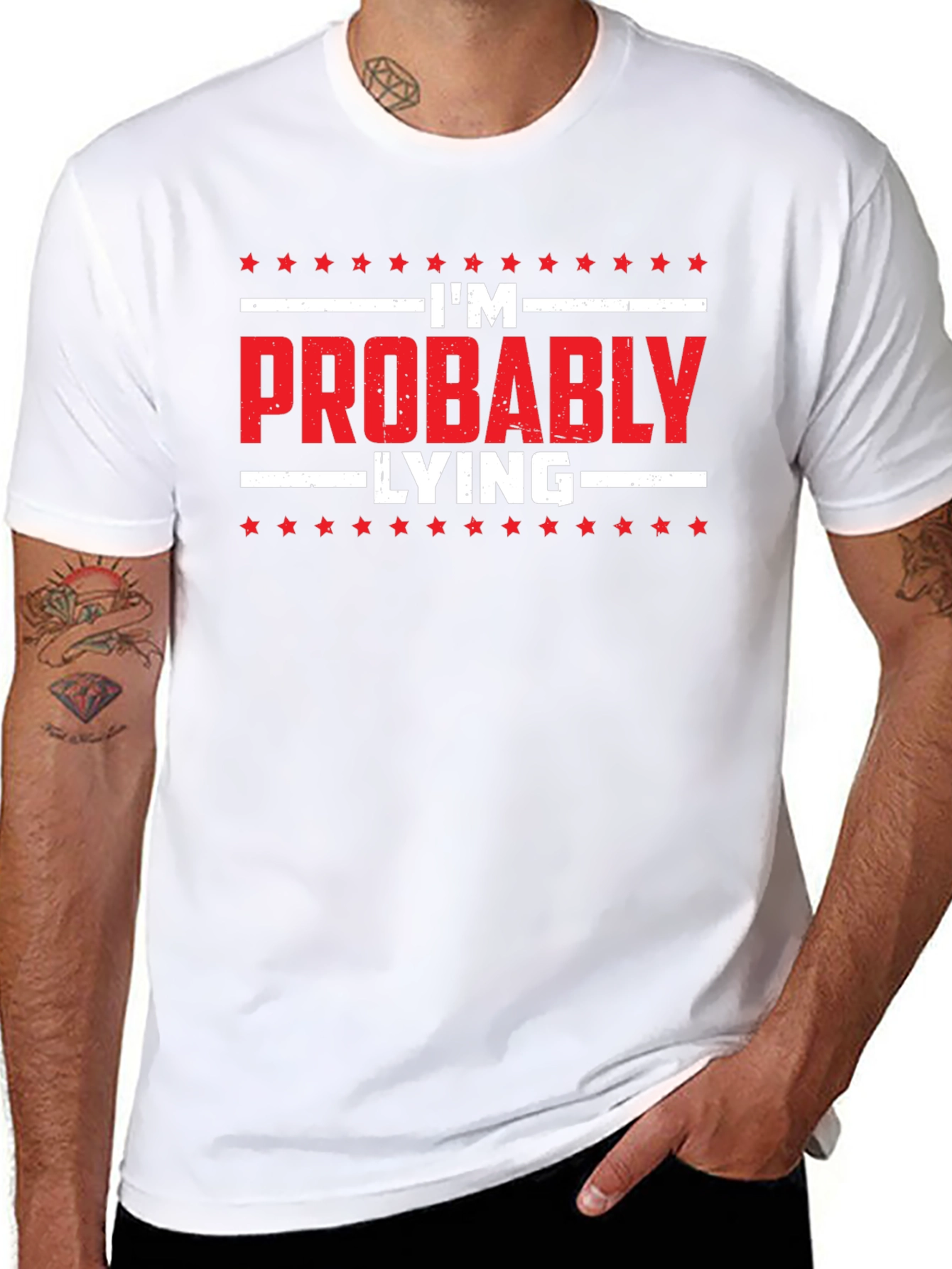 Funny Im Probably Lying Black T-Shirt
