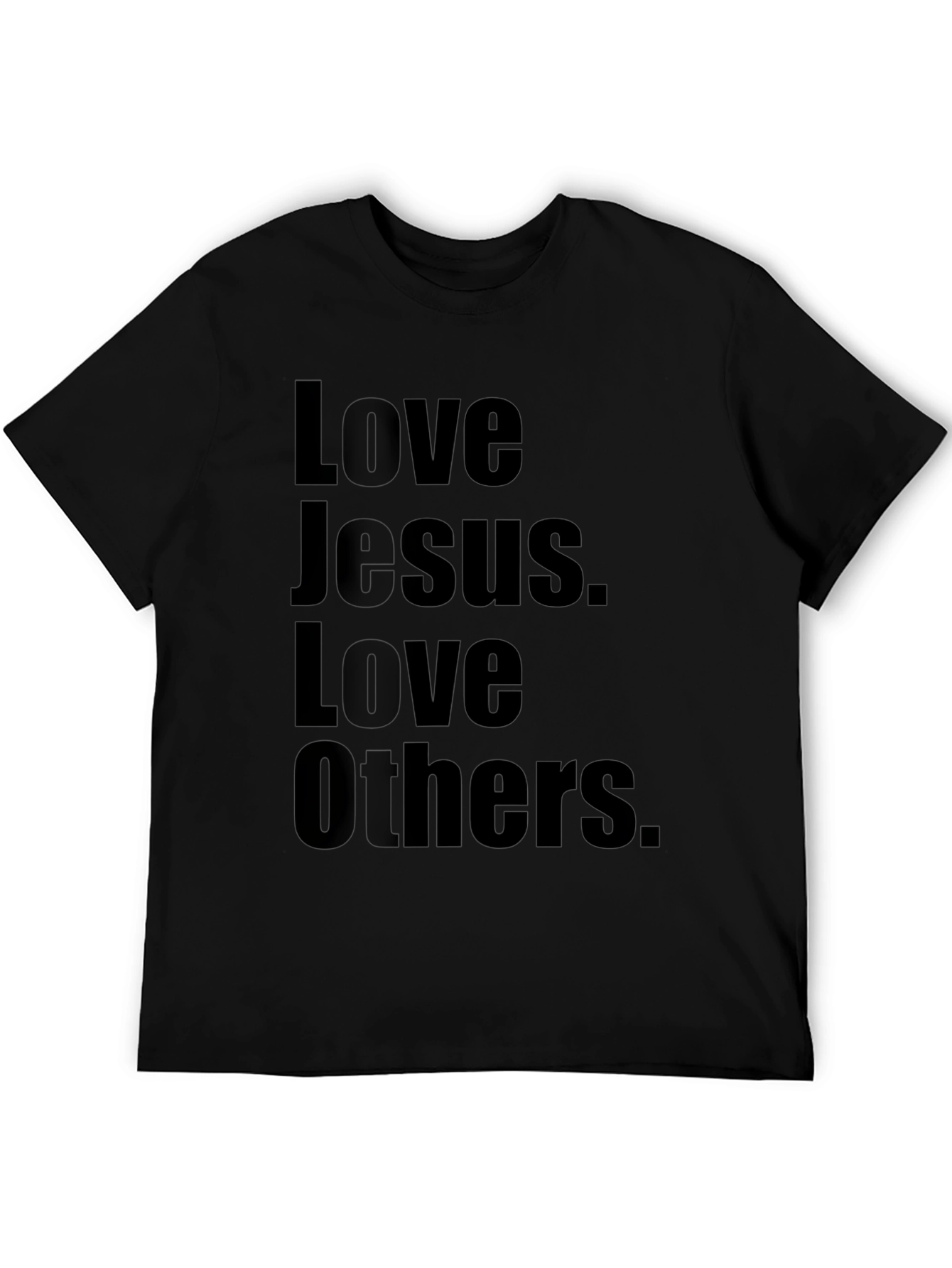 Love Jesus Love Others Black Graphic T-Shirt