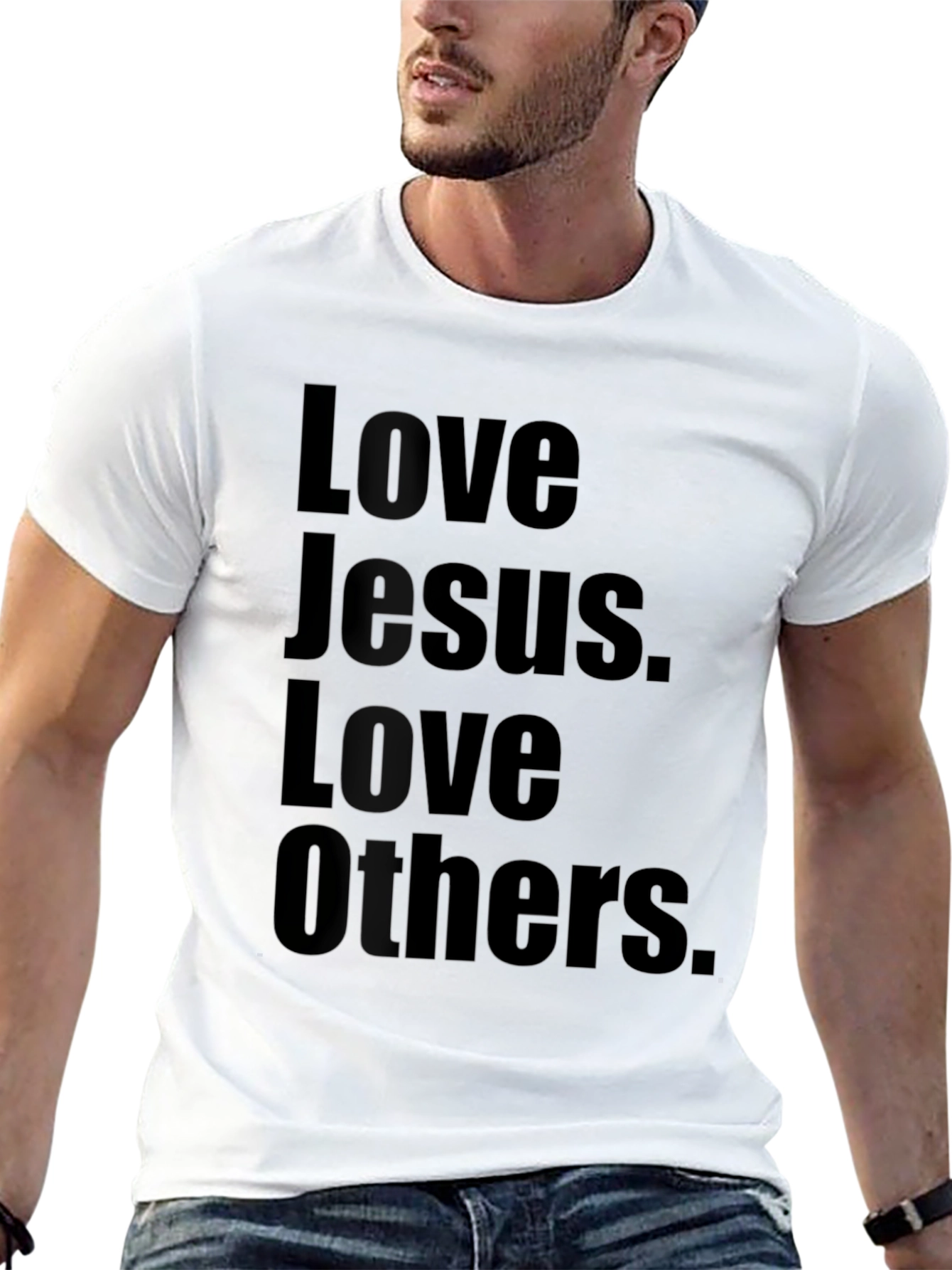 Love Jesus Love Others Black Graphic T-Shirt