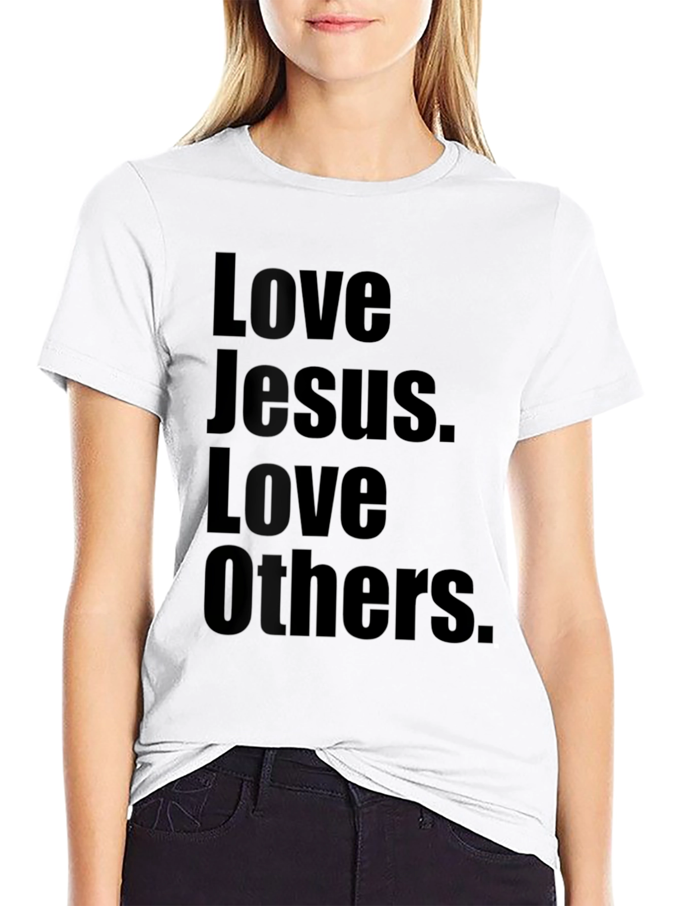 Love Jesus Love Others Black Graphic T-Shirt