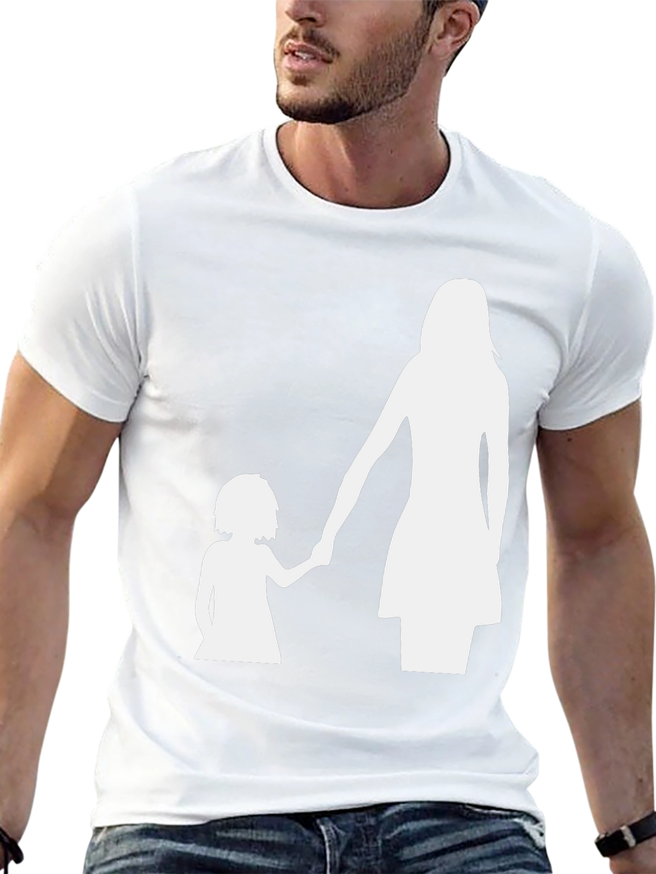 Mother Daughter Silhouette Tee - Black Cotton Blend