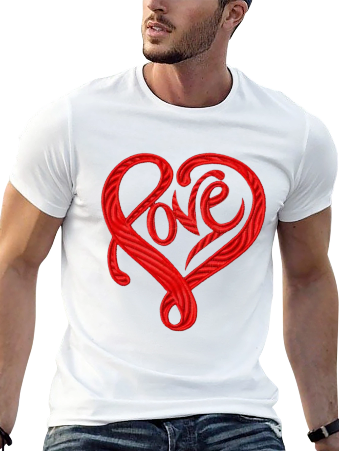 Love Heart Graphic Tee - Stylish Crew Neck T-Shirt