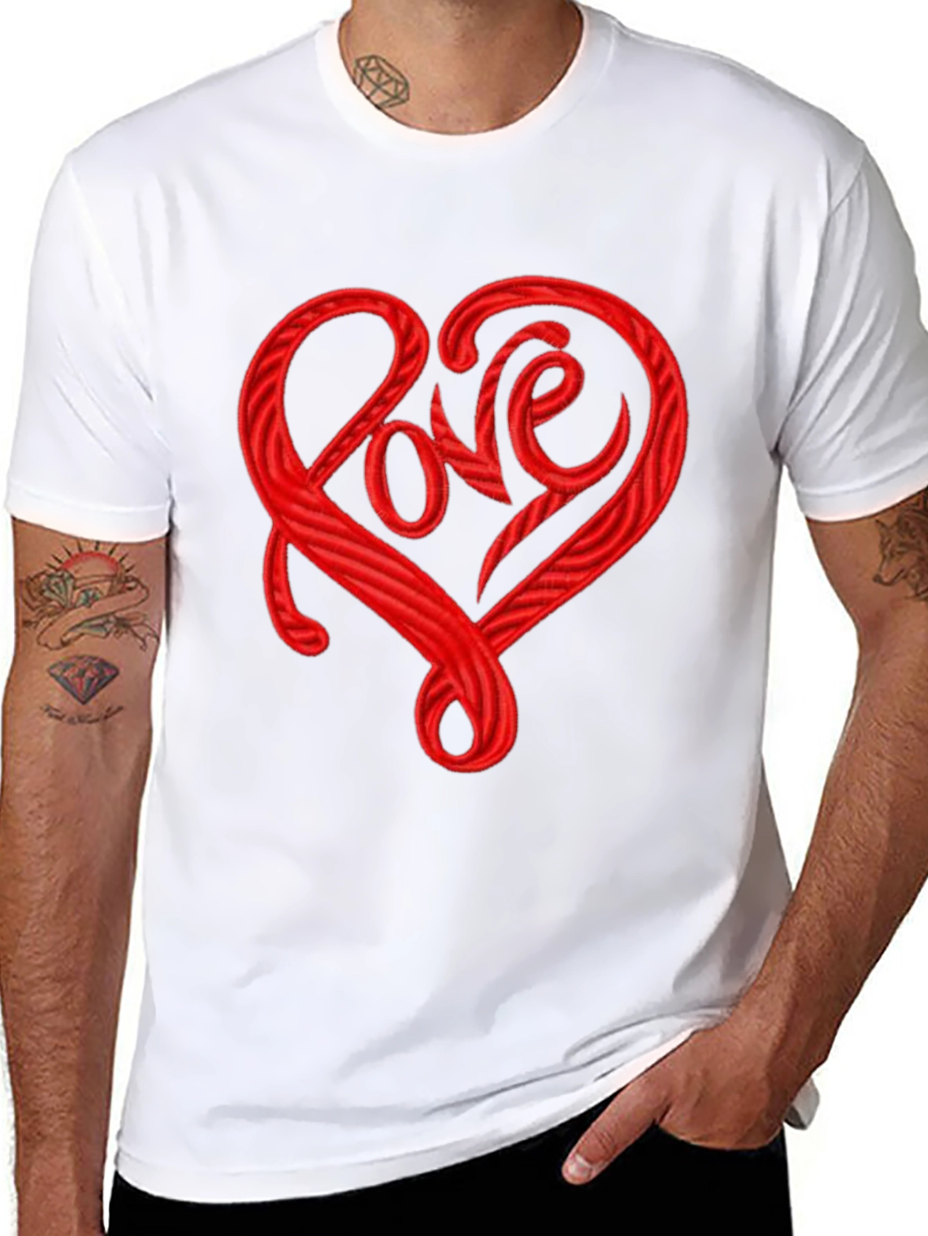 Love Heart Graphic Tee - Stylish Crew Neck T-Shirt