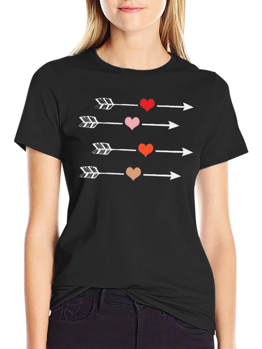Heart Arrows Graphic Tee - Black Casual Shirt