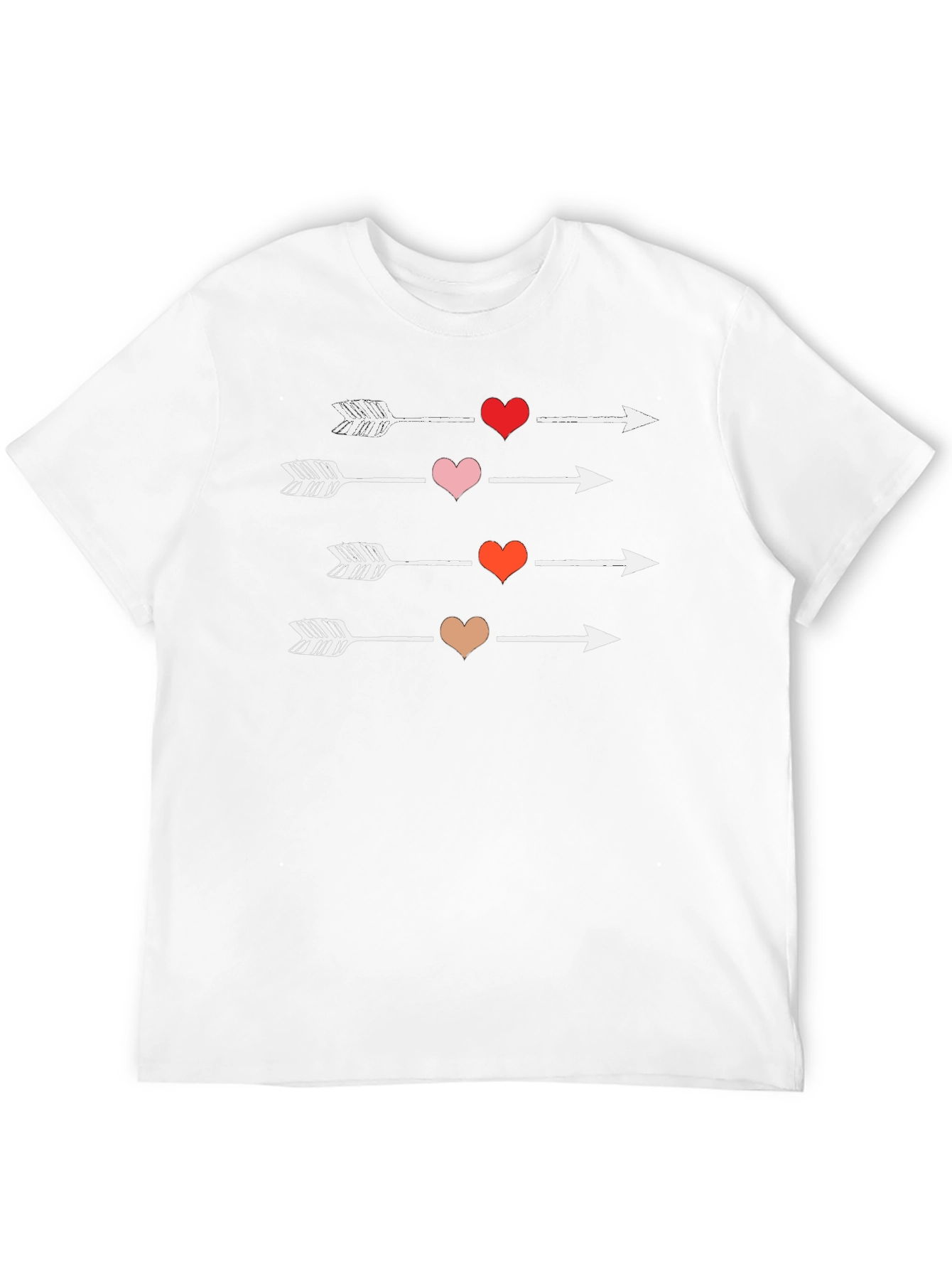 Heart Arrows Graphic Tee - Black Casual Shirt