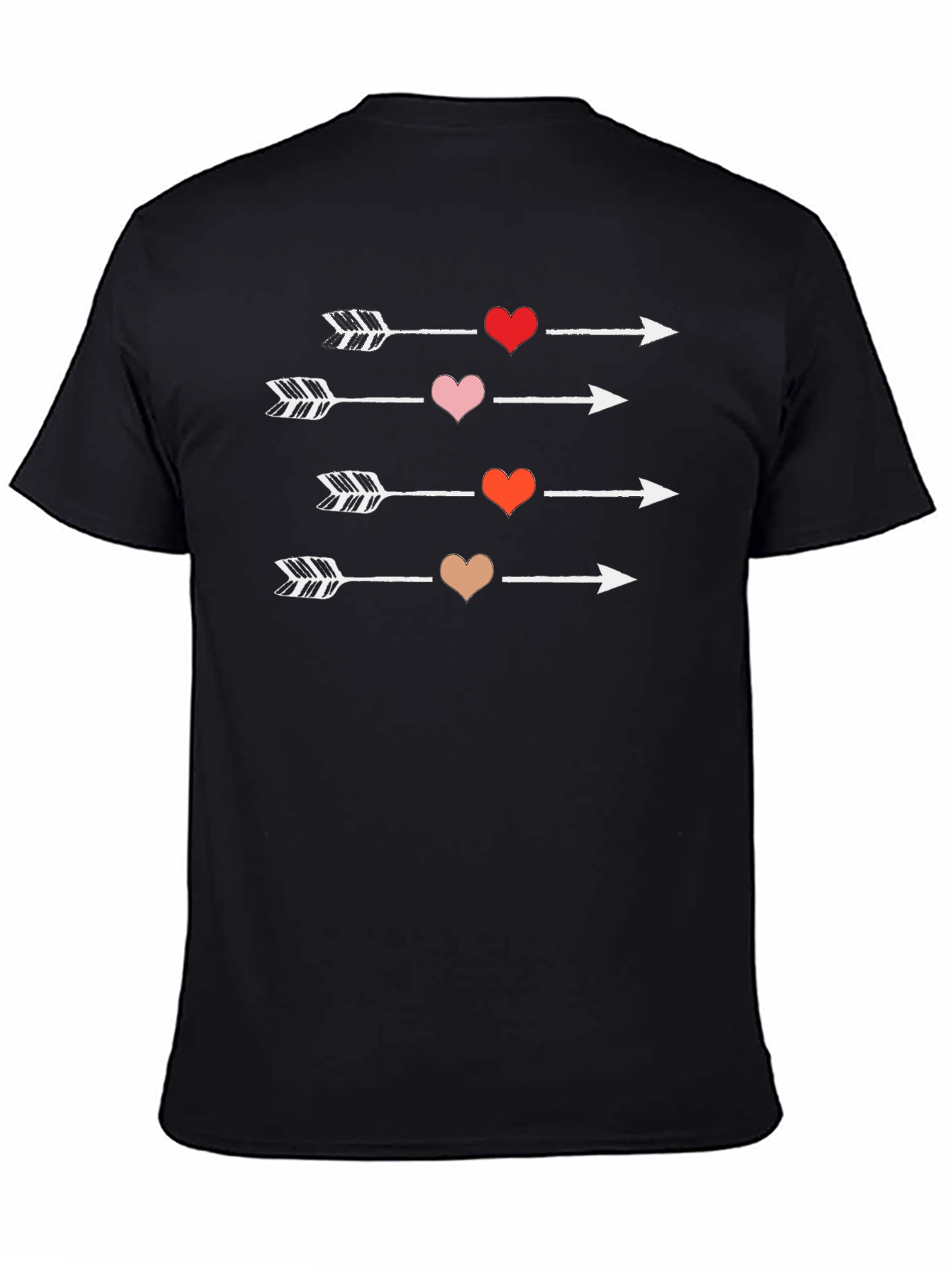 Heart Arrows Graphic Tee - Black Casual Shirt