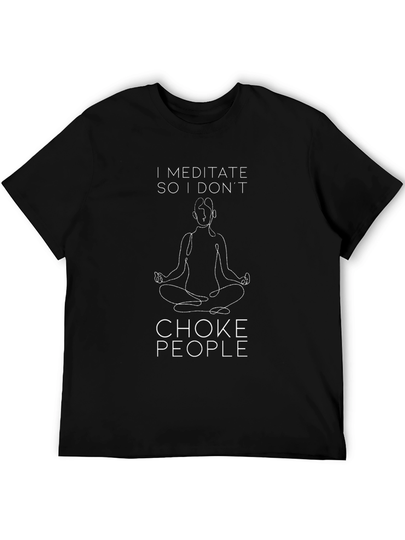 Meditate Dont Choke People Black Graphic Tee