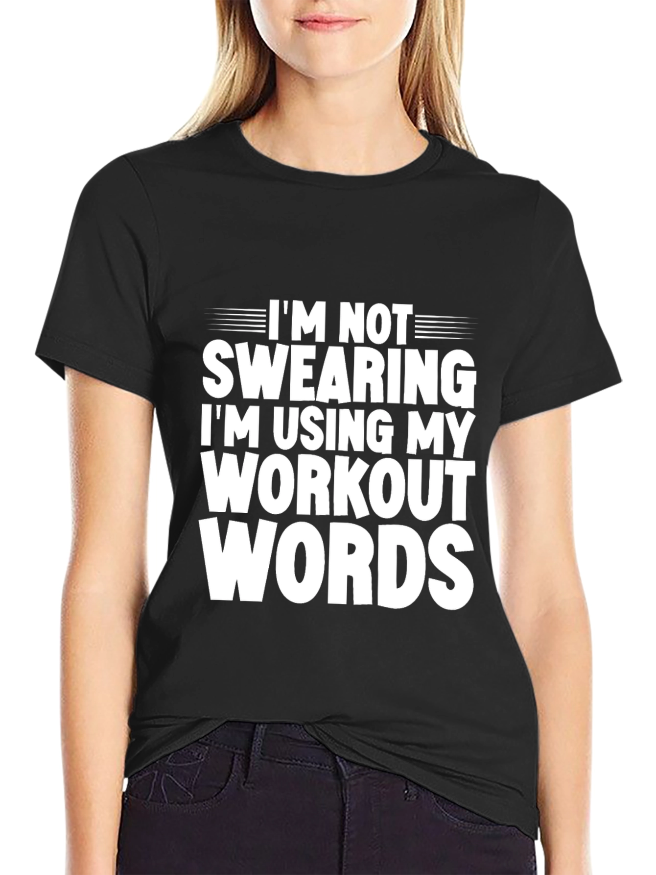 Workout Words Graphic Tee - Black