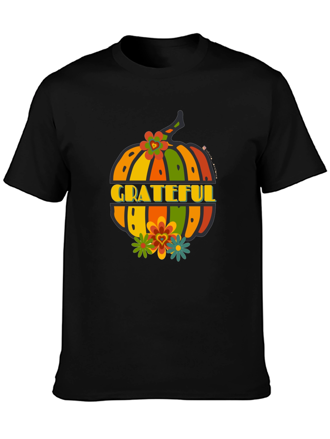 Grateful Pumpkin Graphic Tee - Fall Thanksgiving Shirt