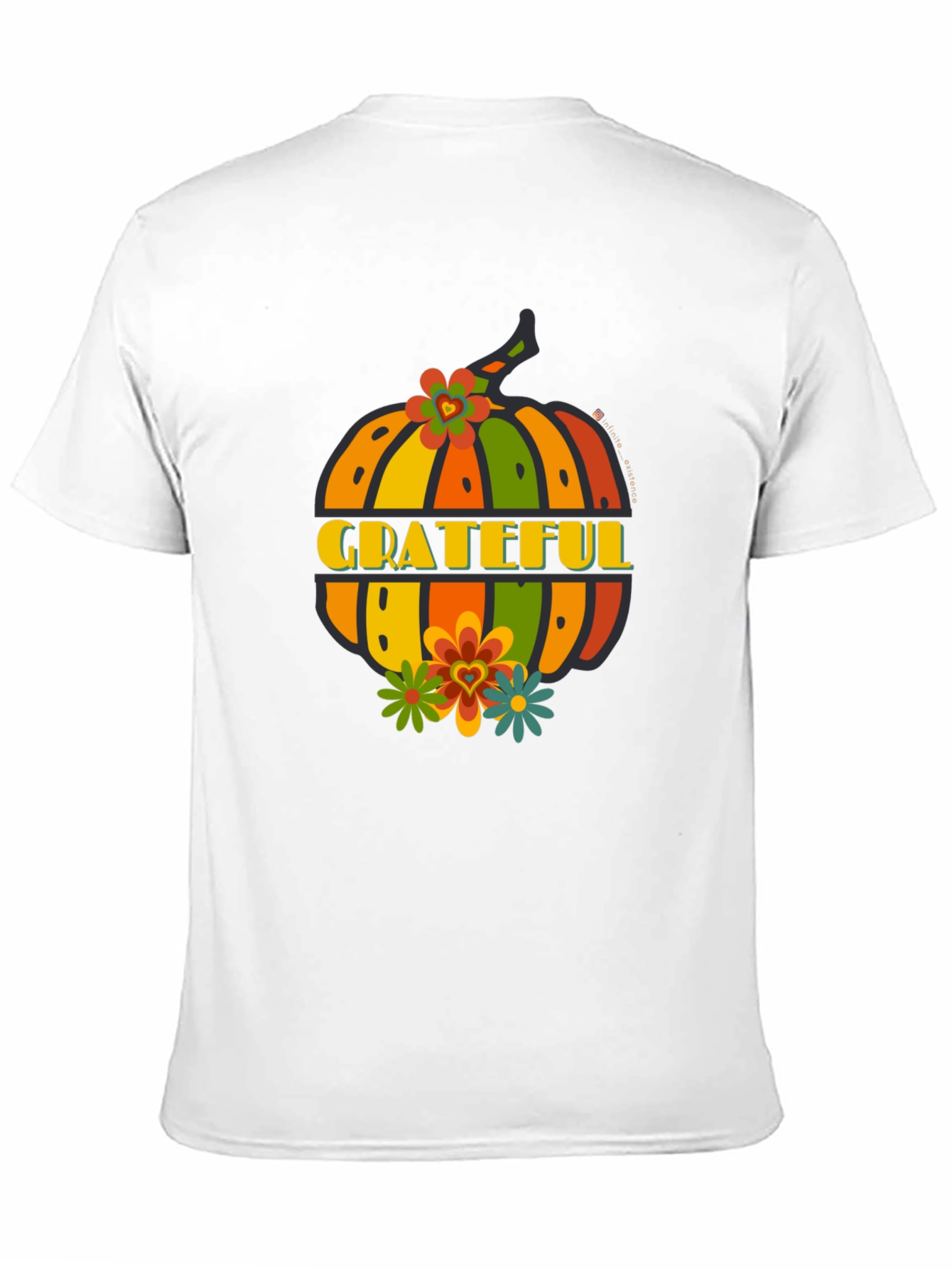 Grateful Pumpkin Graphic Tee - Fall Thanksgiving Shirt