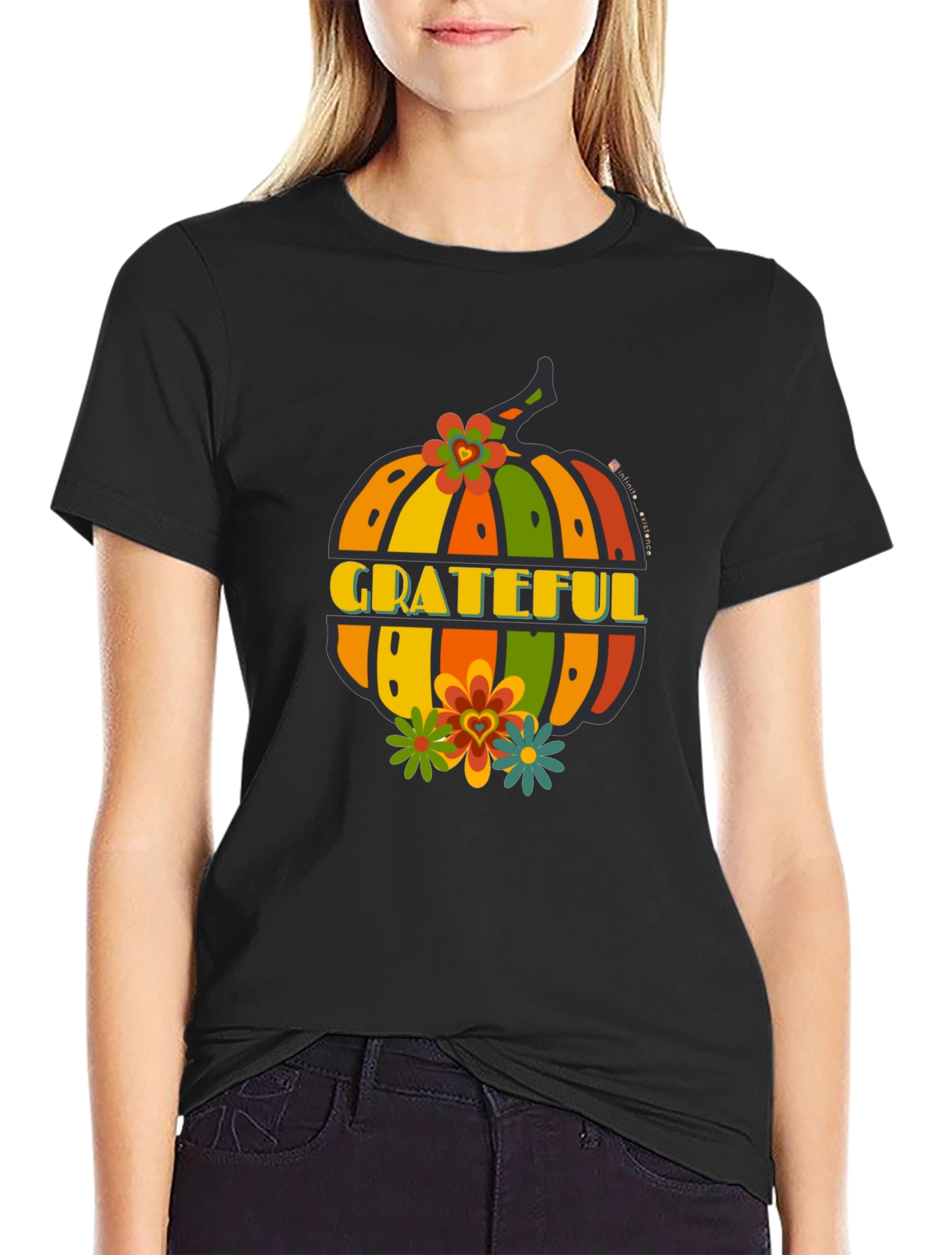 Grateful Pumpkin Graphic Tee - Fall Thanksgiving Shirt