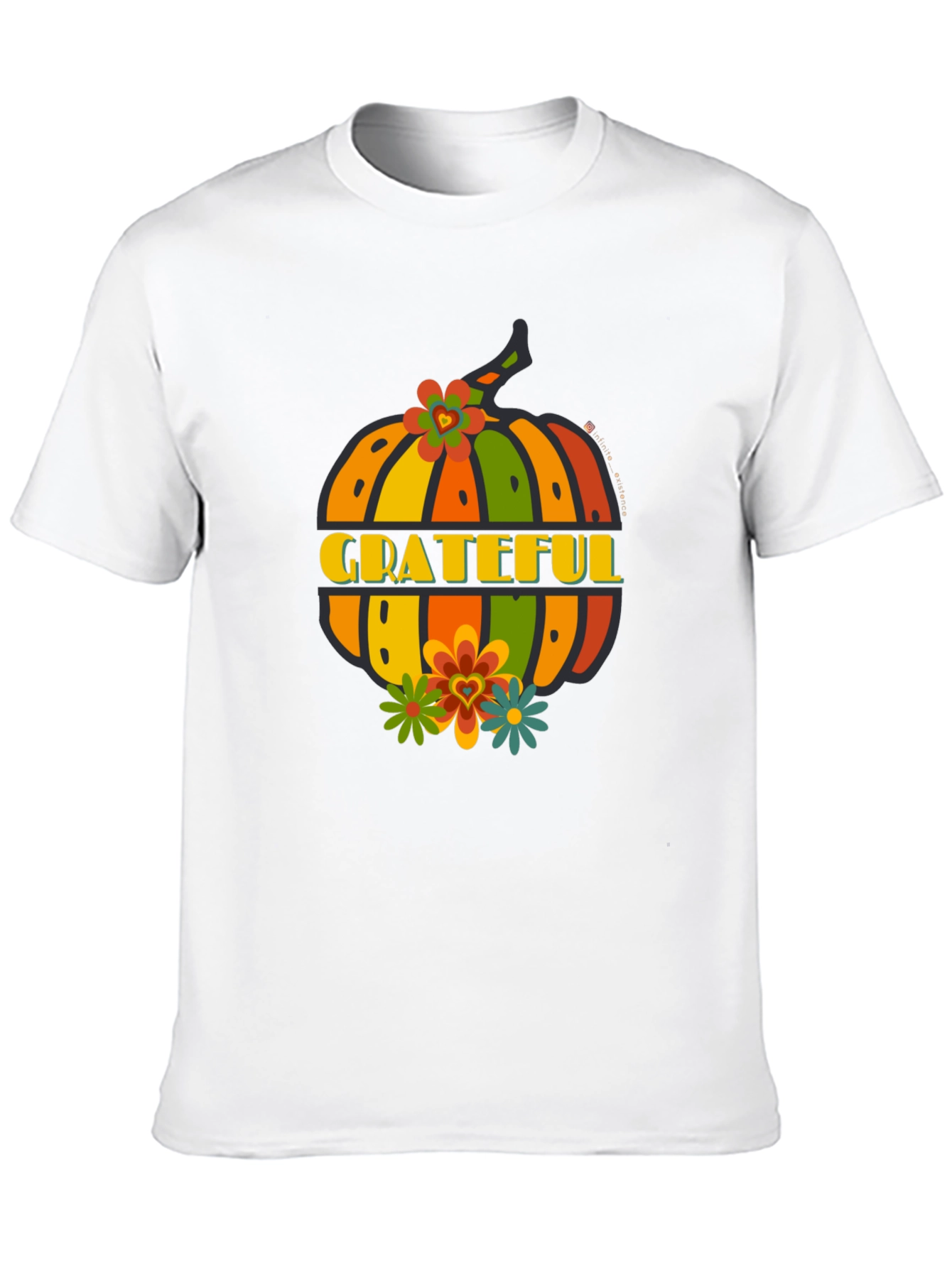 Grateful Pumpkin Graphic Tee - Fall Thanksgiving Shirt