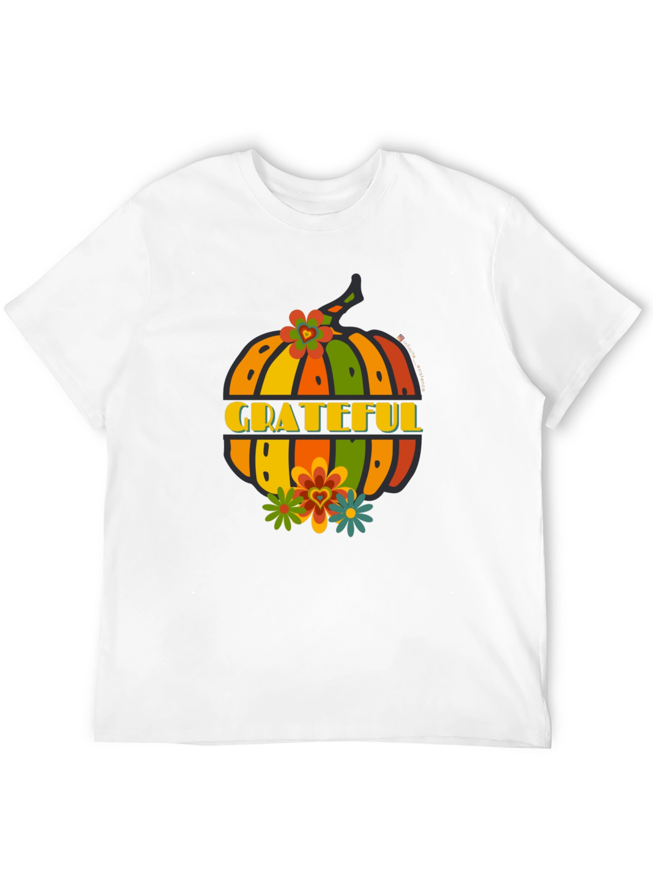 Grateful Pumpkin Graphic Tee - Fall Thanksgiving Shirt