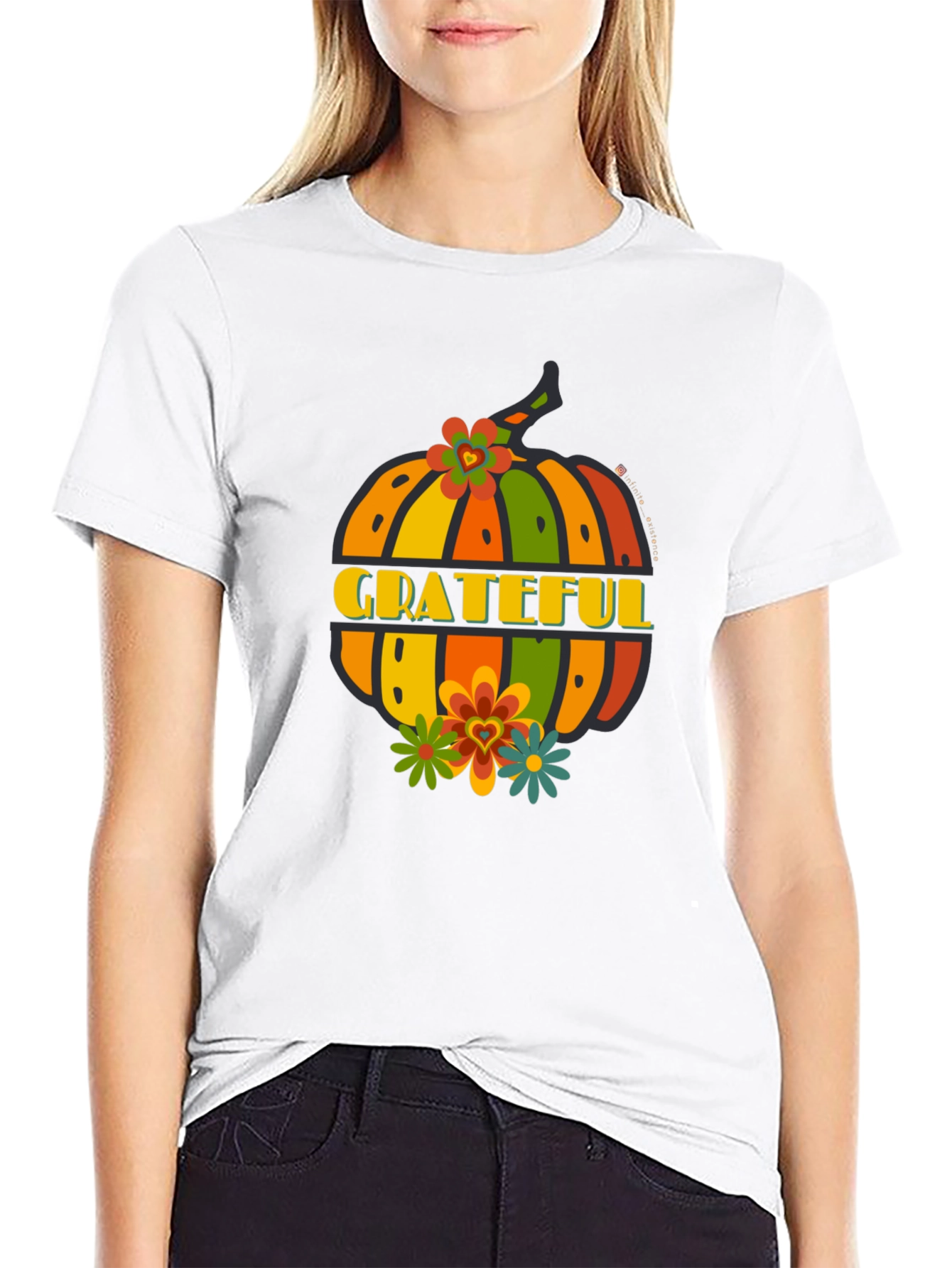 Grateful Pumpkin Graphic Tee - Fall Thanksgiving Shirt