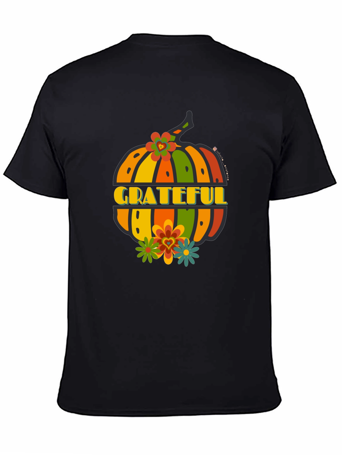 Grateful Pumpkin Graphic Tee - Fall Thanksgiving Shirt