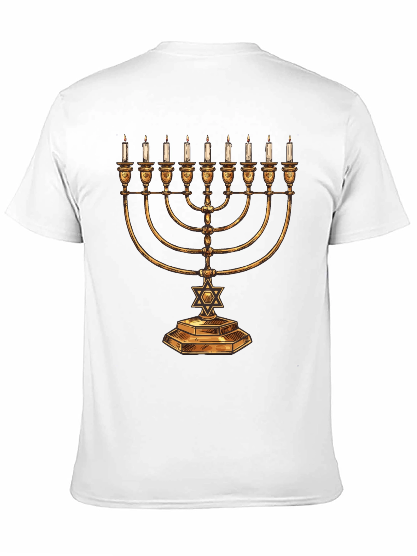 Mens Hanukkah Menorah T-Shirt - Festive Holiday Tee