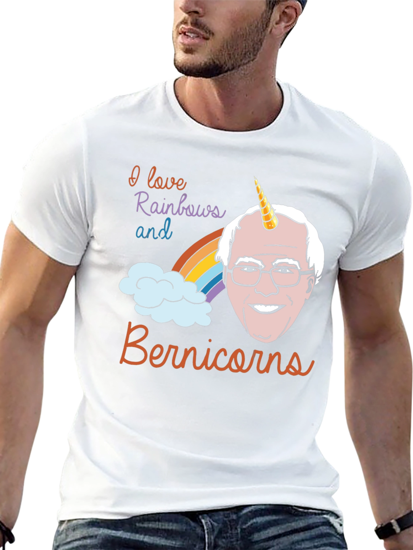 Bernie Sanders Unicorn Rainbow T-Shirt