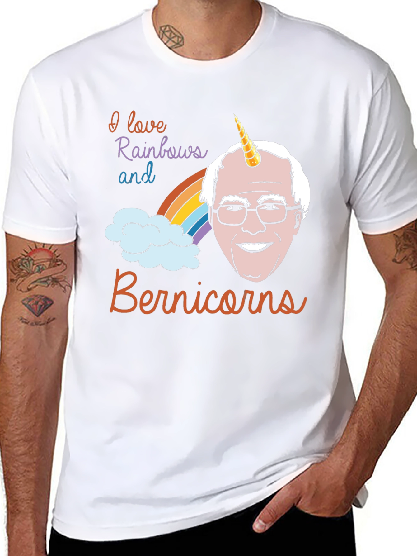 Bernie Sanders Unicorn Rainbow T-Shirt
