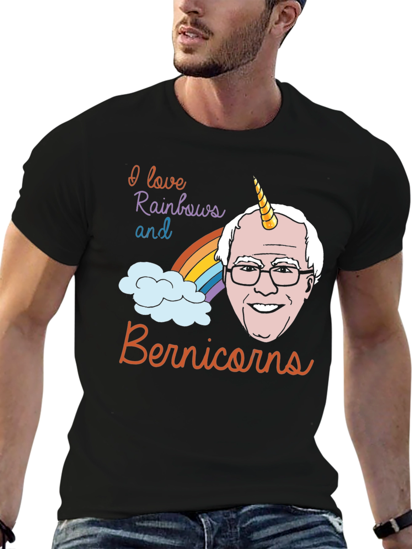 Bernie Sanders Unicorn Rainbow T-Shirt