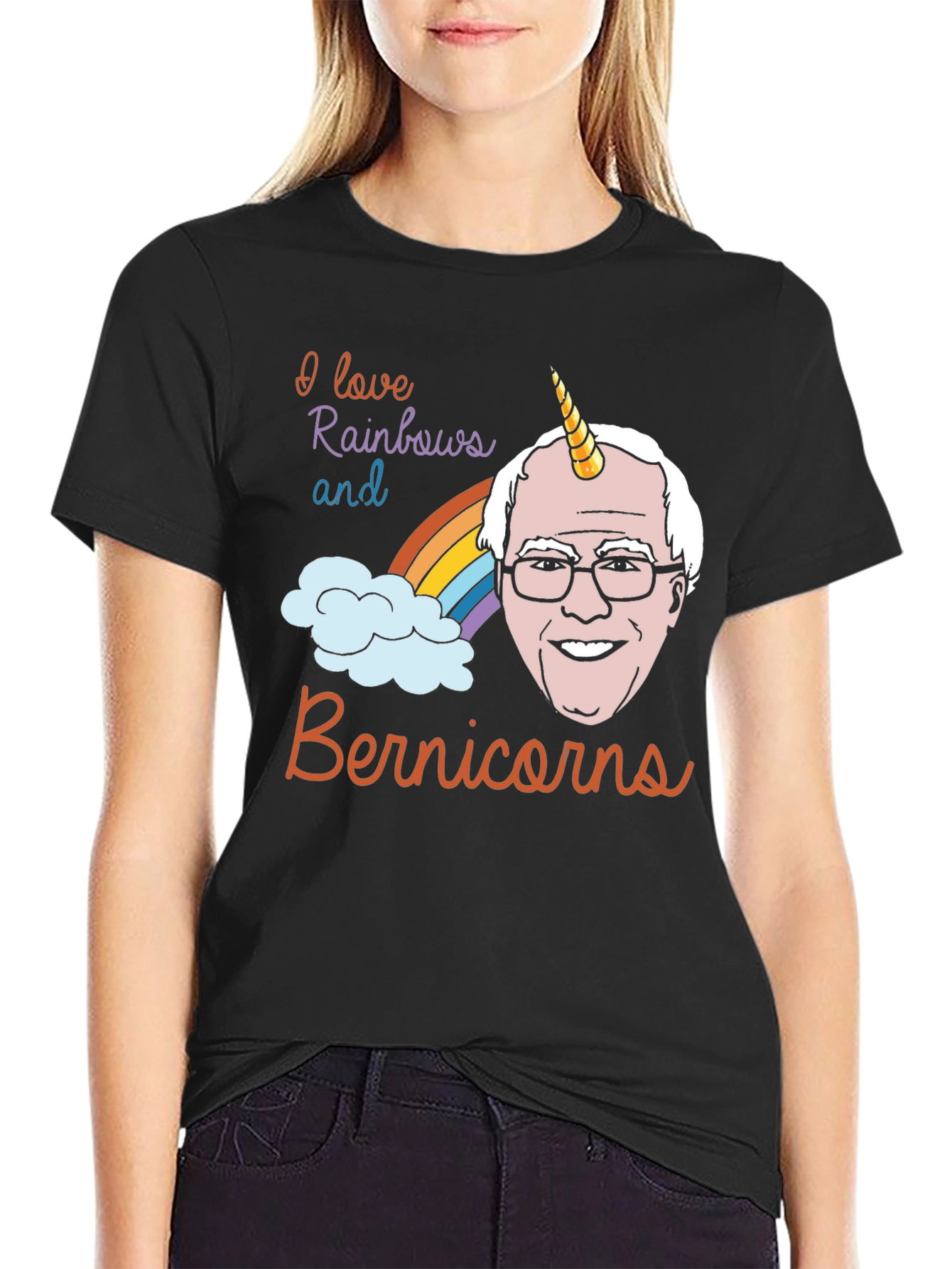 Bernie Sanders Unicorn Rainbow T-Shirt