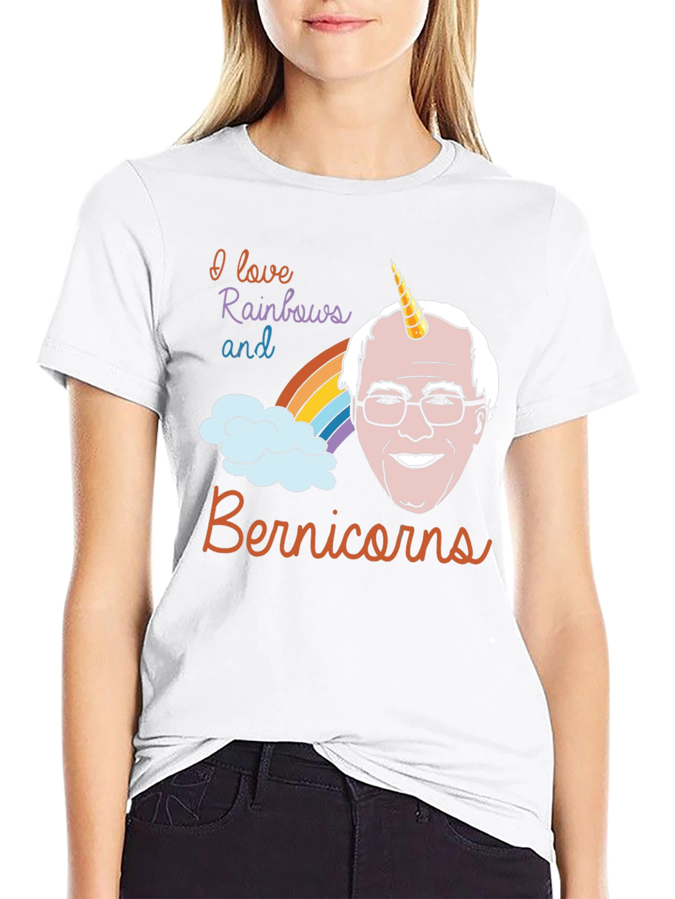 Bernie Sanders Unicorn Rainbow T-Shirt
