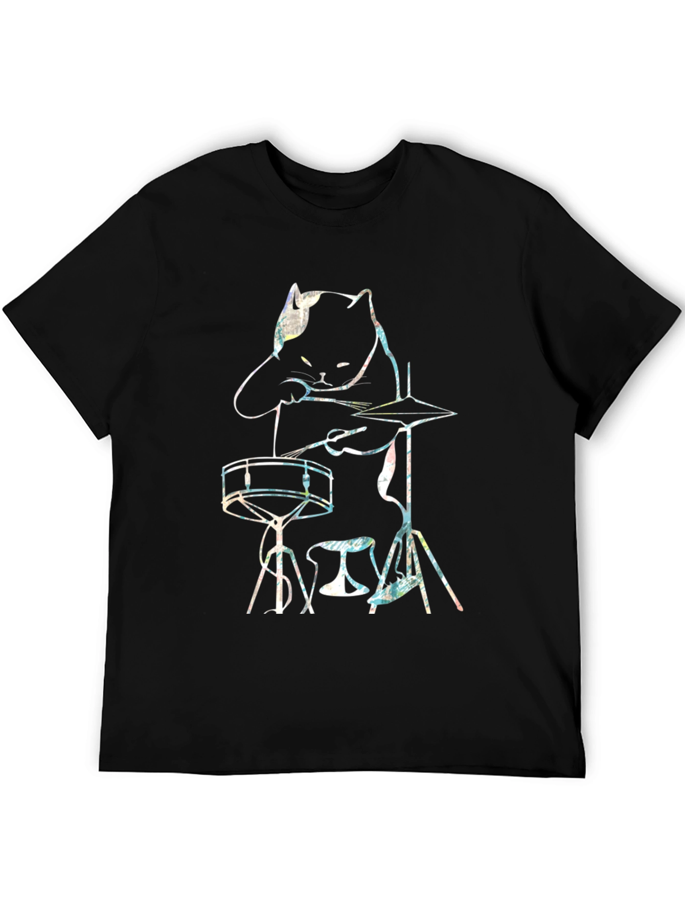 Drummer Cat Graphic Tee - Unique Music Lovers T-Shirt