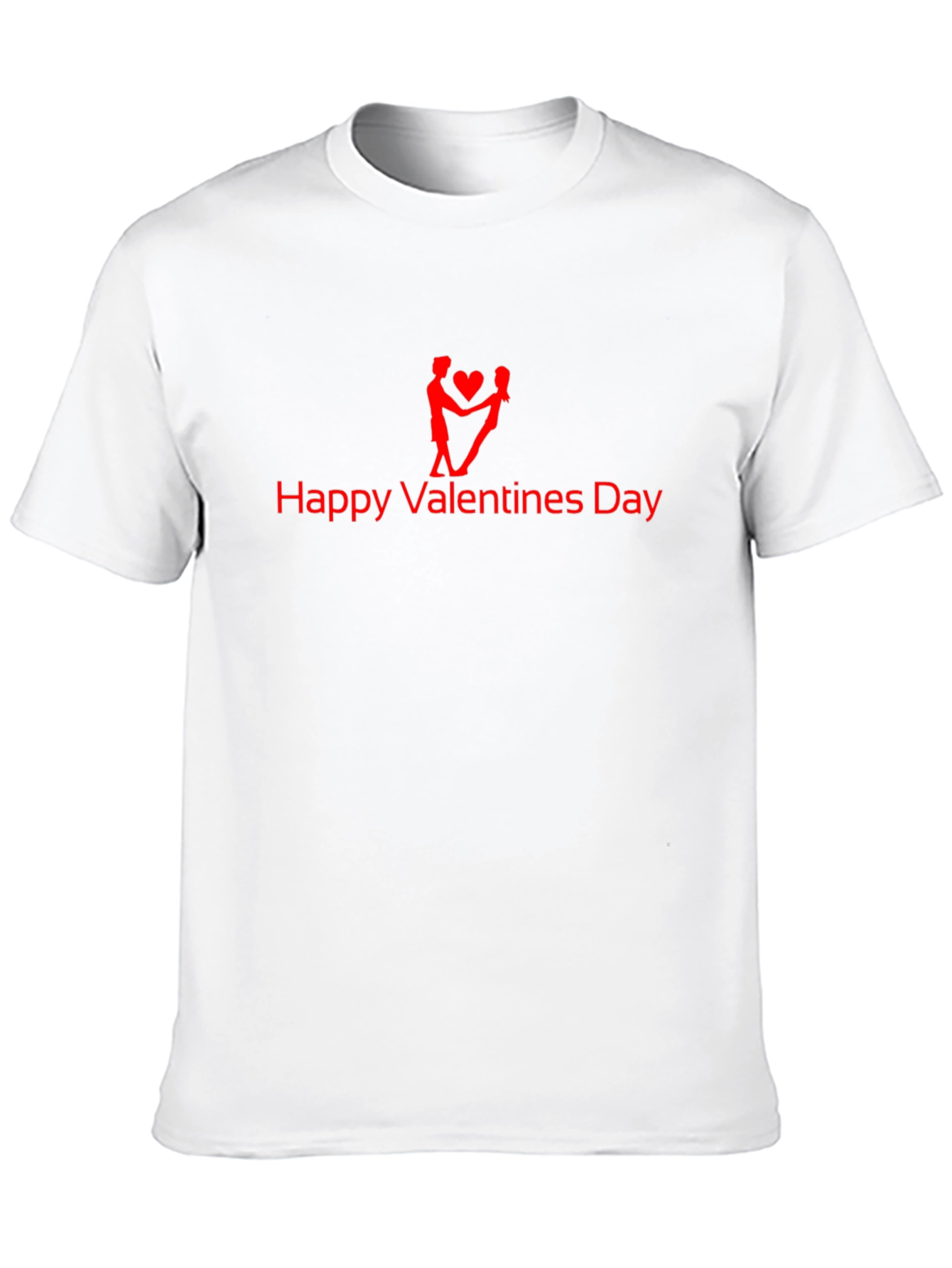 Happy Valentines Day Red Graphic Black T-Shirt