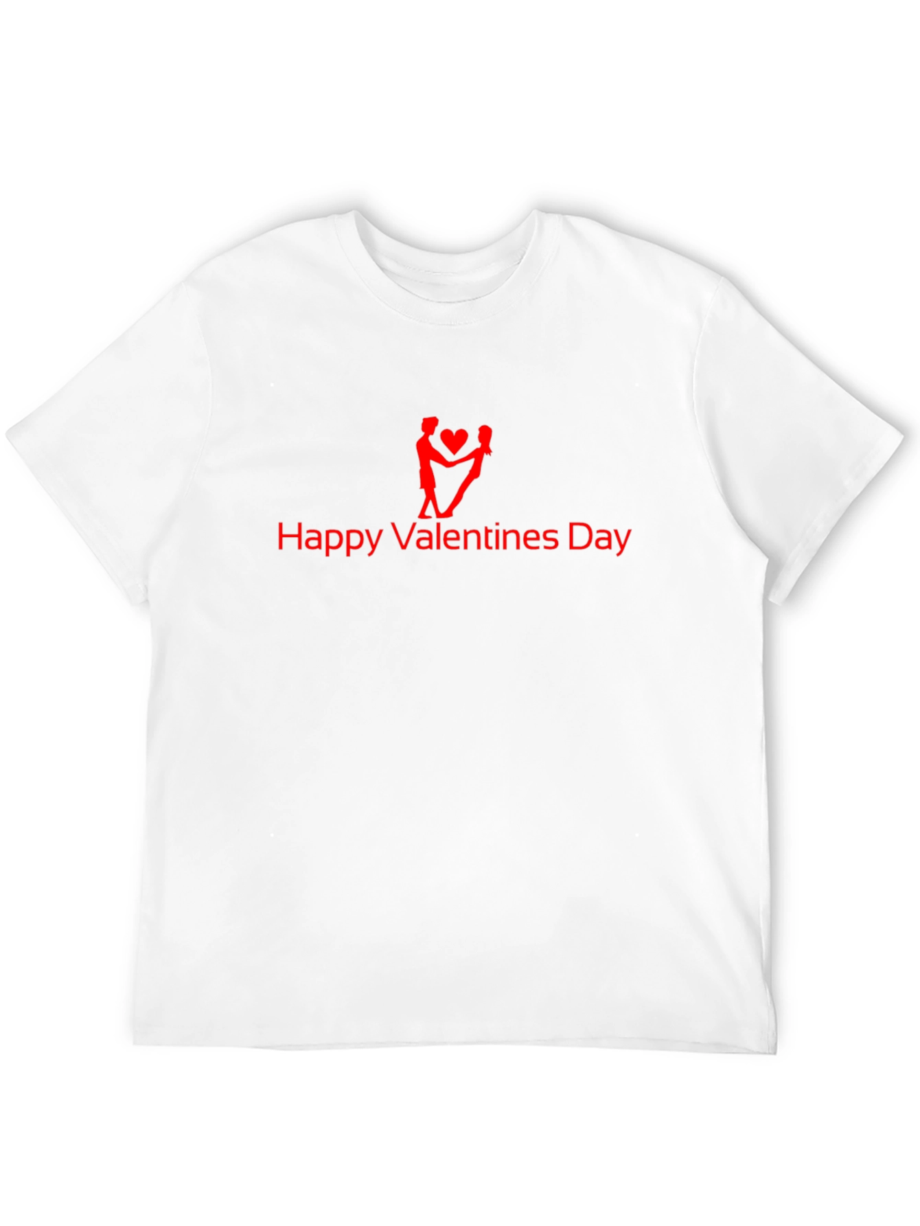 Happy Valentines Day Red Graphic Black T-Shirt