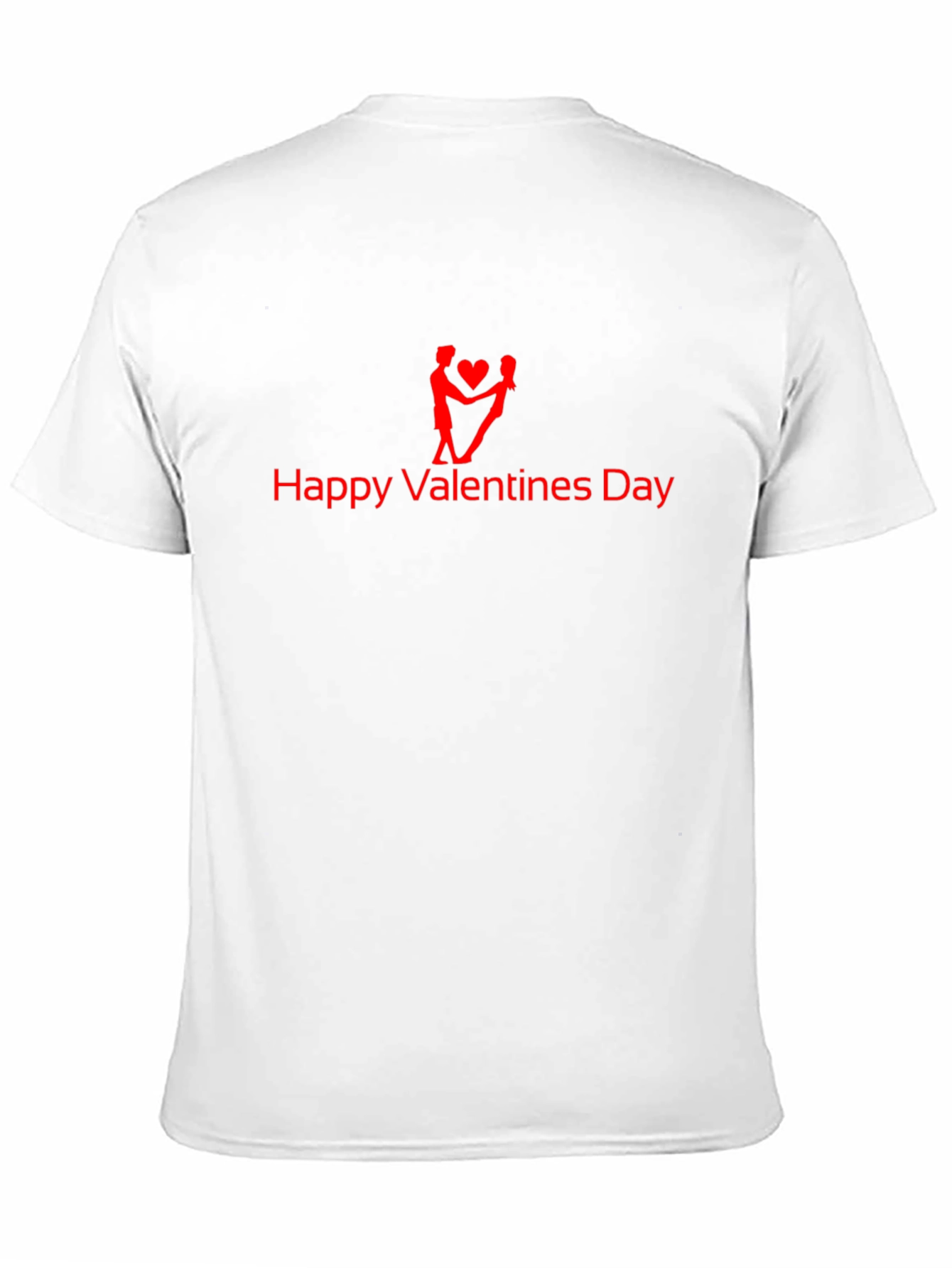 Happy Valentines Day Red Graphic Black T-Shirt