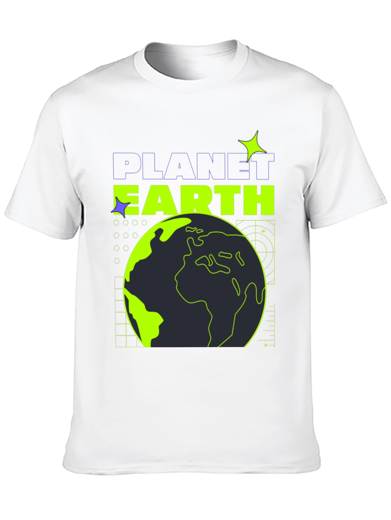 Planet Earth Graphic Tee - Black Stylish Cotton T-Shirt