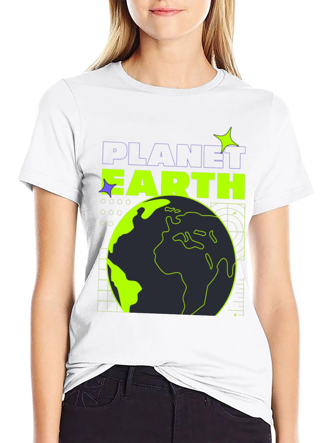 Planet Earth Graphic Tee - Black Stylish Cotton T-Shirt