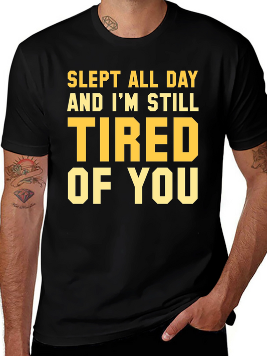 Slept All Day Funny T-Shirt