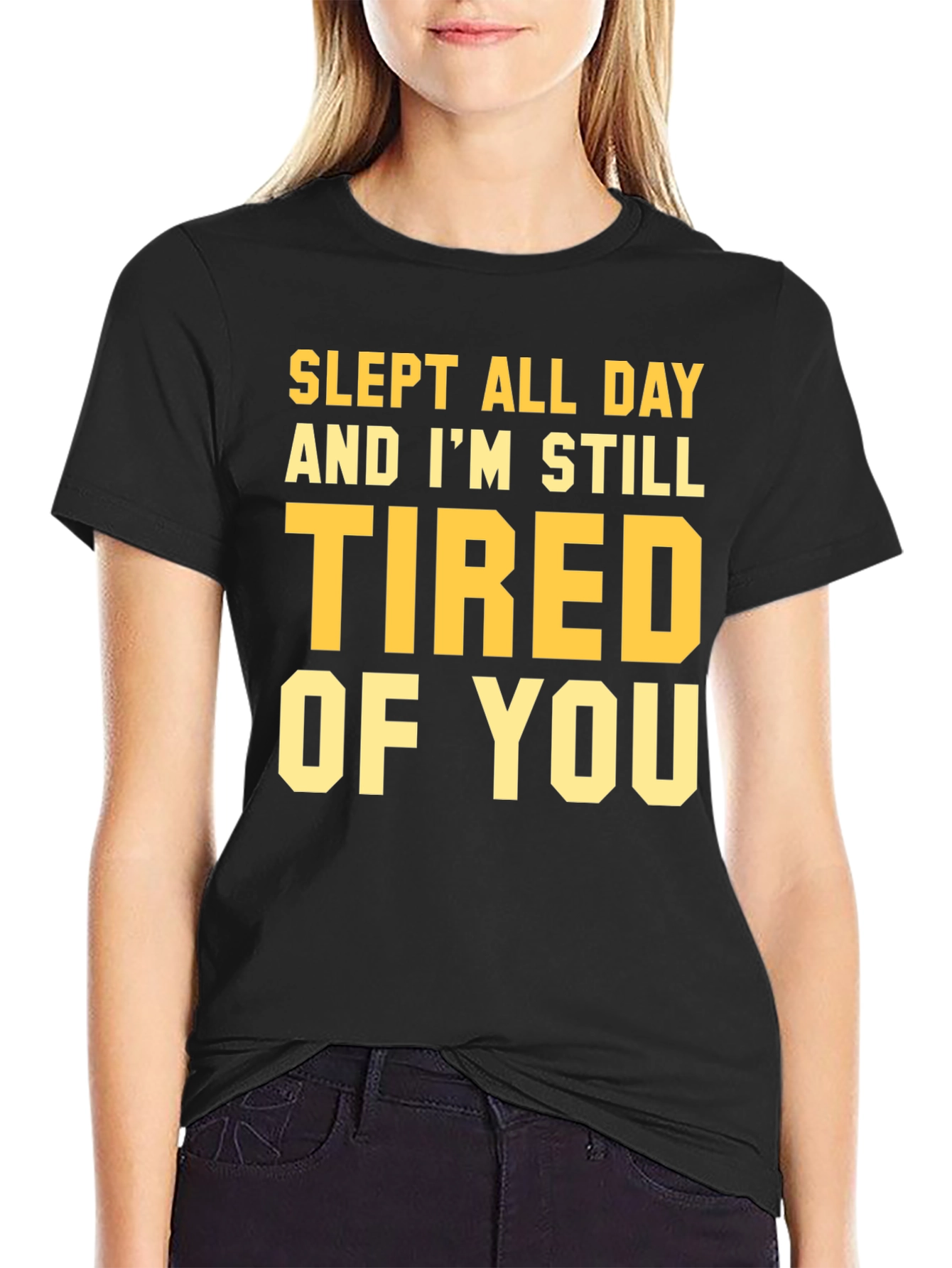 Slept All Day Funny T-Shirt